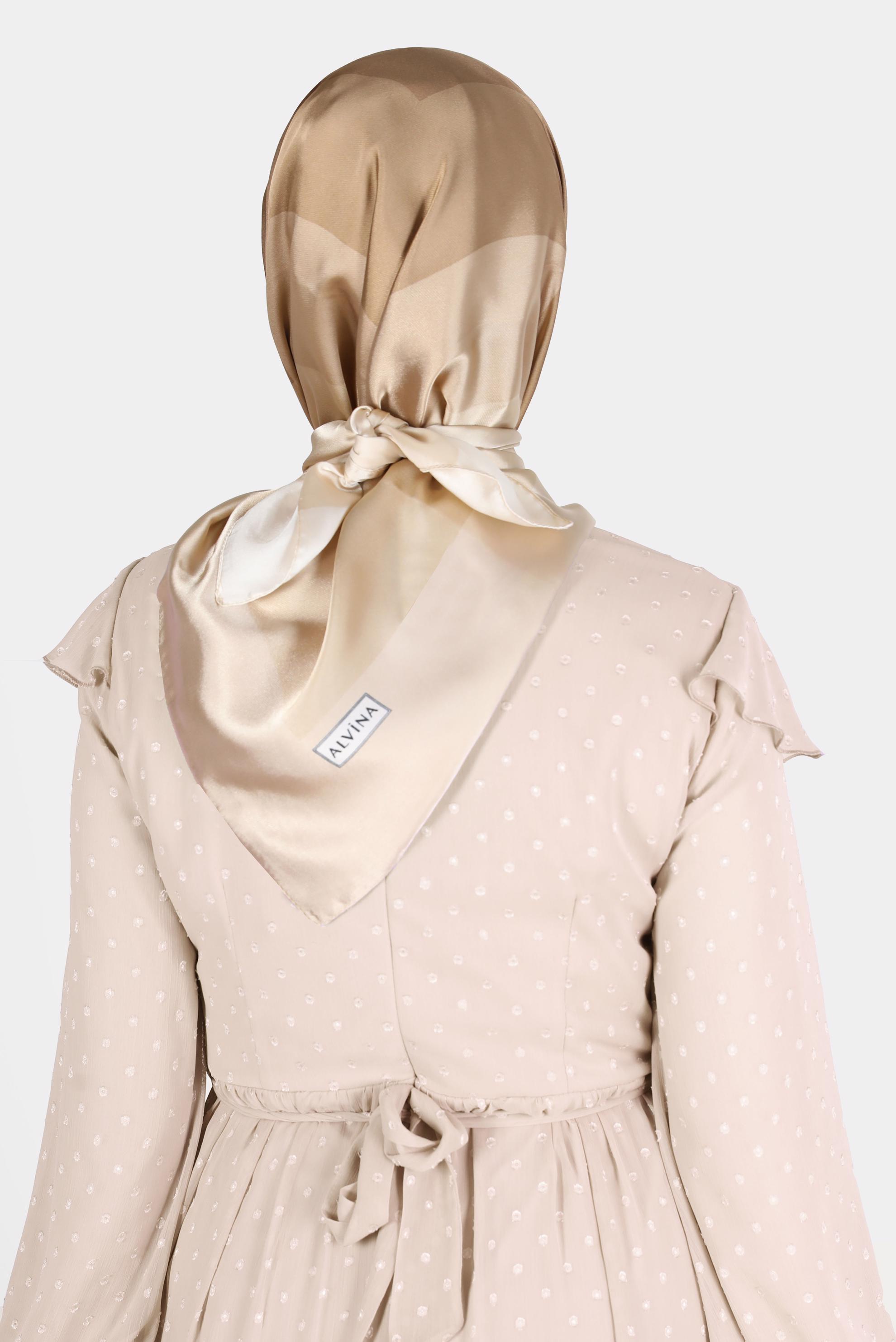 Tesettür giyim ALTIN ALVİNA DESENLİ EŞARP 8131 