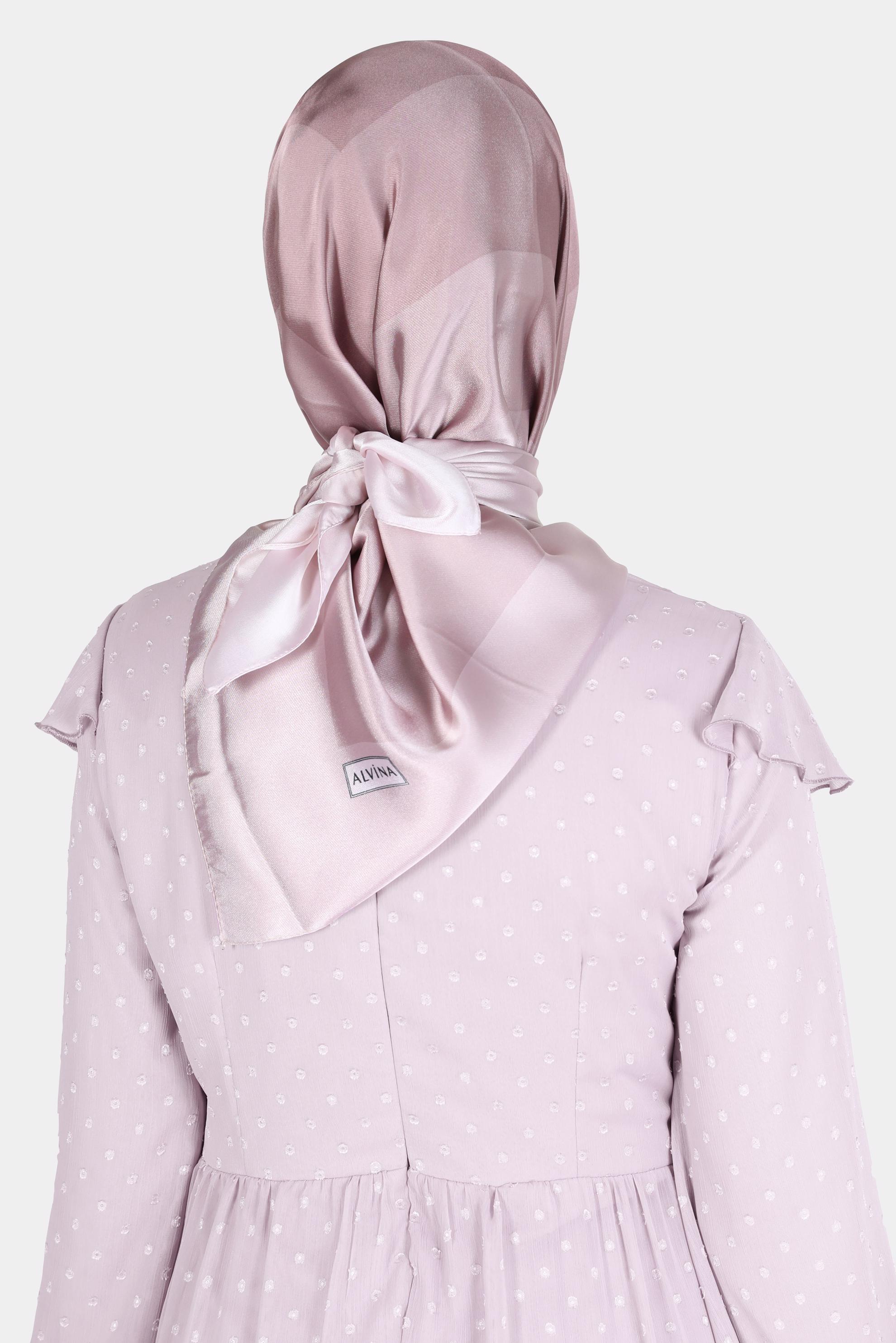 Tesettür giyim PUDRA ALVİNA DESENLİ EŞARP 8131 