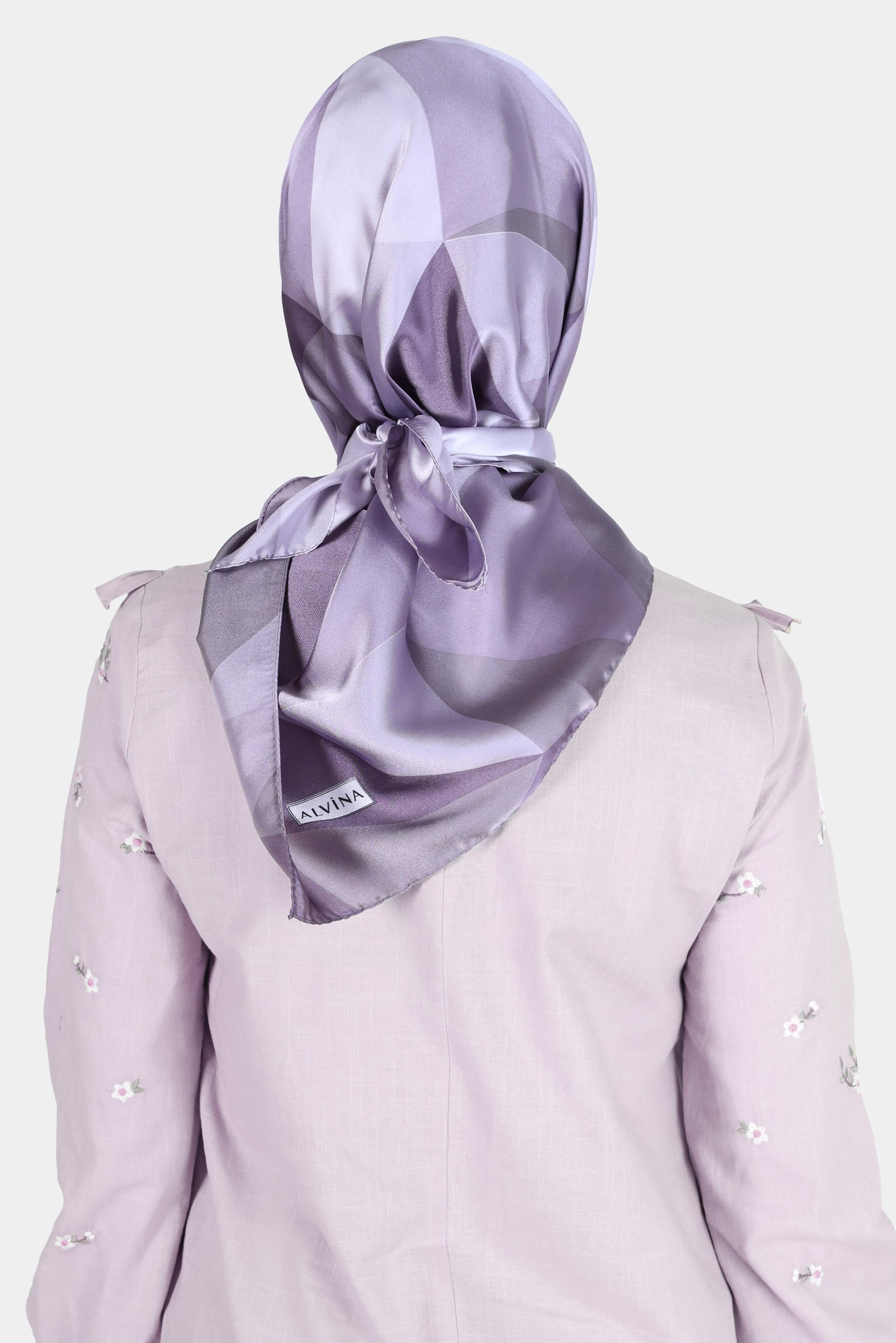 Tesettür giyim MOR ALVİNA DESENLİ EŞARP 8132 