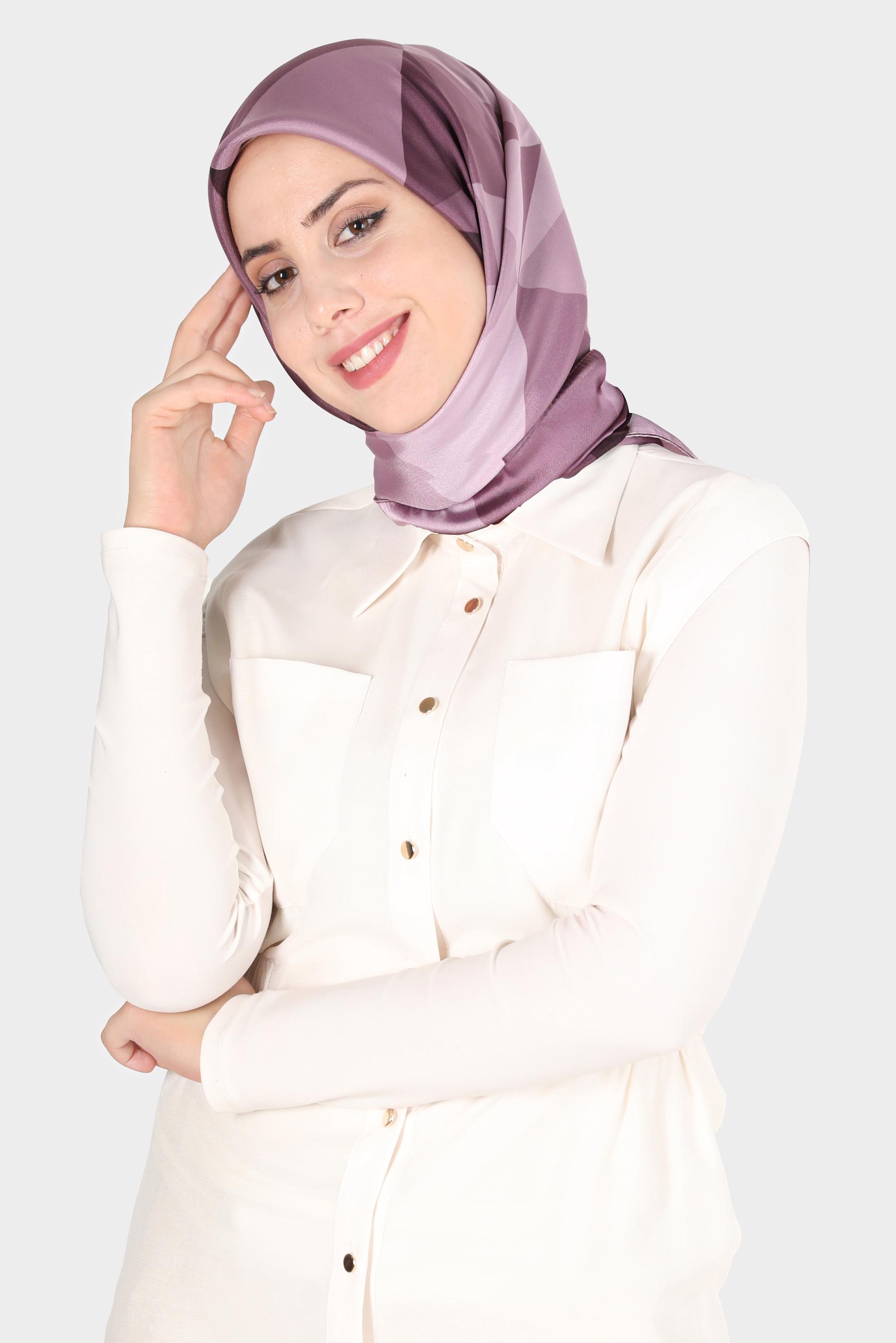 Tesettür giyim MÜRDÜM ALVİNA DESENLİ EŞARP 8132 