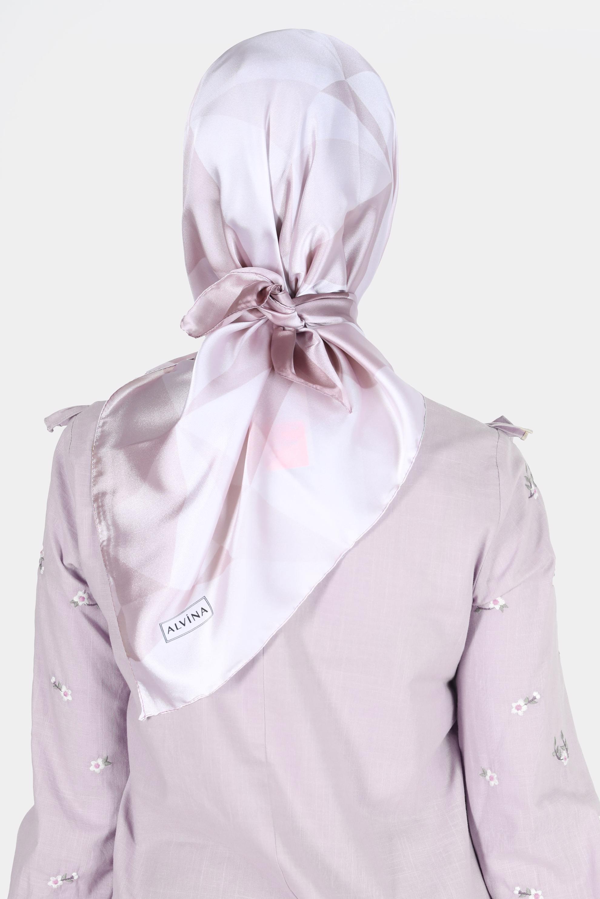 Tesettür giyim PUDRA ALVİNA DESENLİ EŞARP 8132 