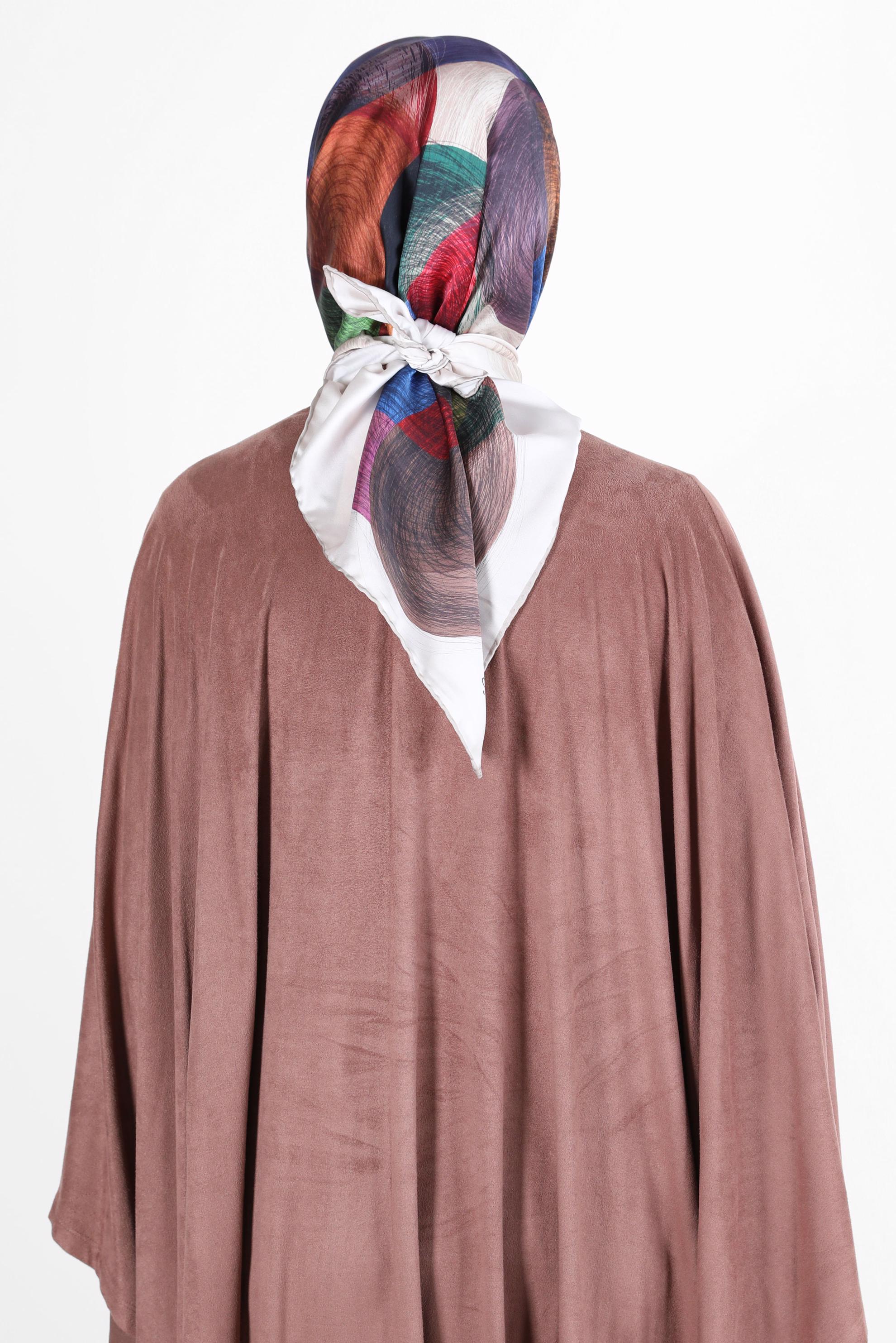 Tesettür giyim BEJ ALVİNA DİJİTAL SURA EŞARP 8133 