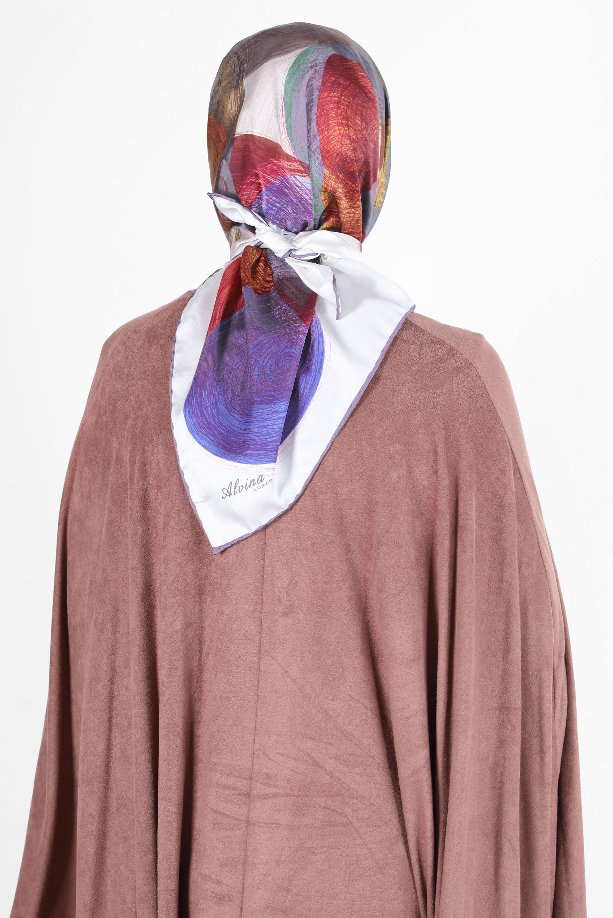 Tesettür giyim MOR ALVİNA DİJİTAL SURA EŞARP 8133 