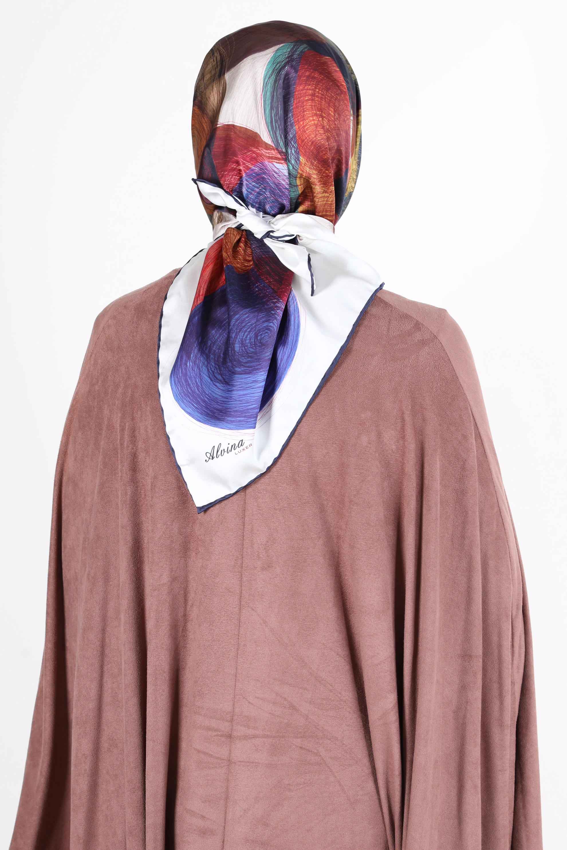 Tesettür giyim LACİVERT ALVİNA DİJİTAL SURA EŞARP 8133 