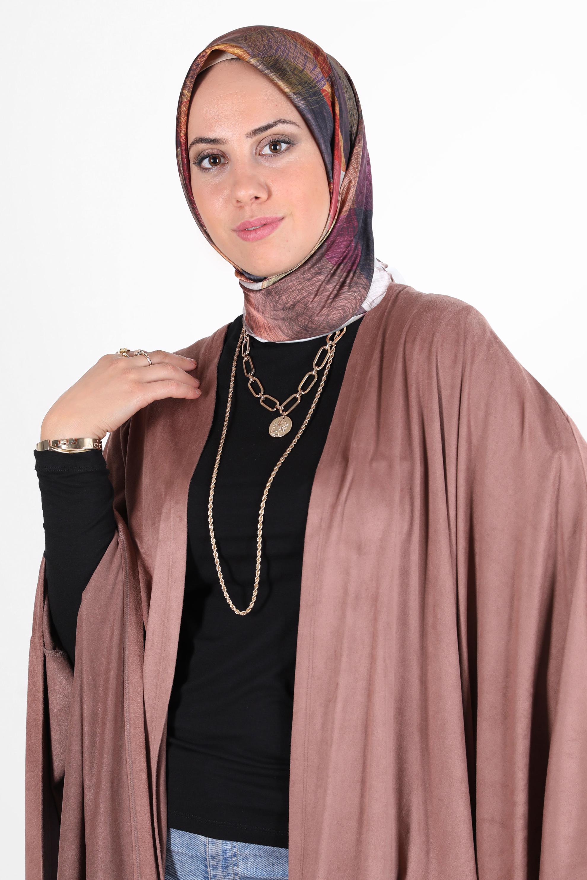 Tesettür giyim PUDRA ALVİNA DİJİTAL SURA EŞARP 8133 