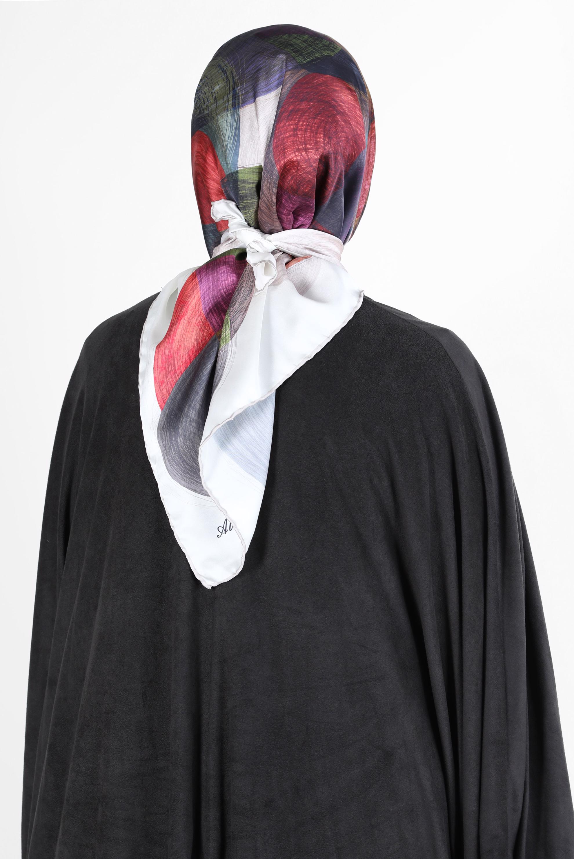 Tesettür giyim BEJ ALVİNA DİJİTAL SURA EŞARP 8133 