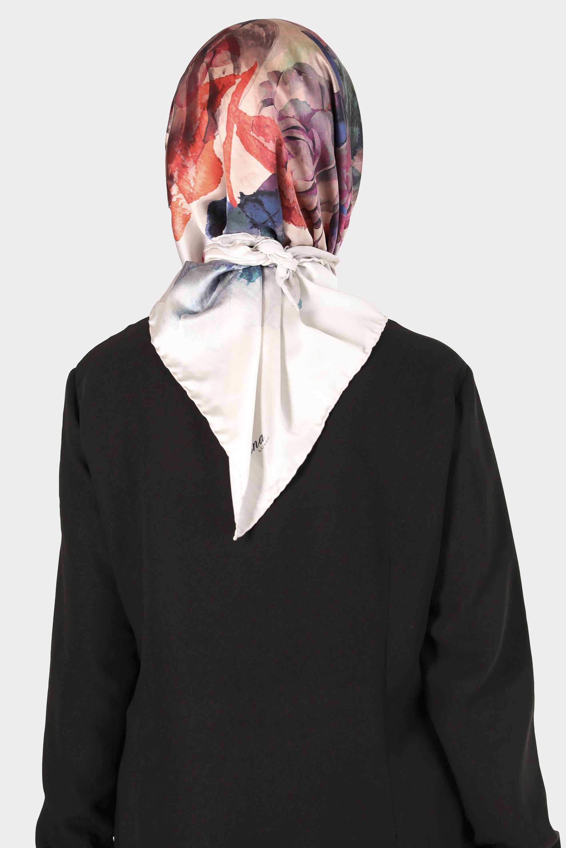 Tesettür giyim BEJ ALVİNA DİJİTAL SURA EŞARP 8134 