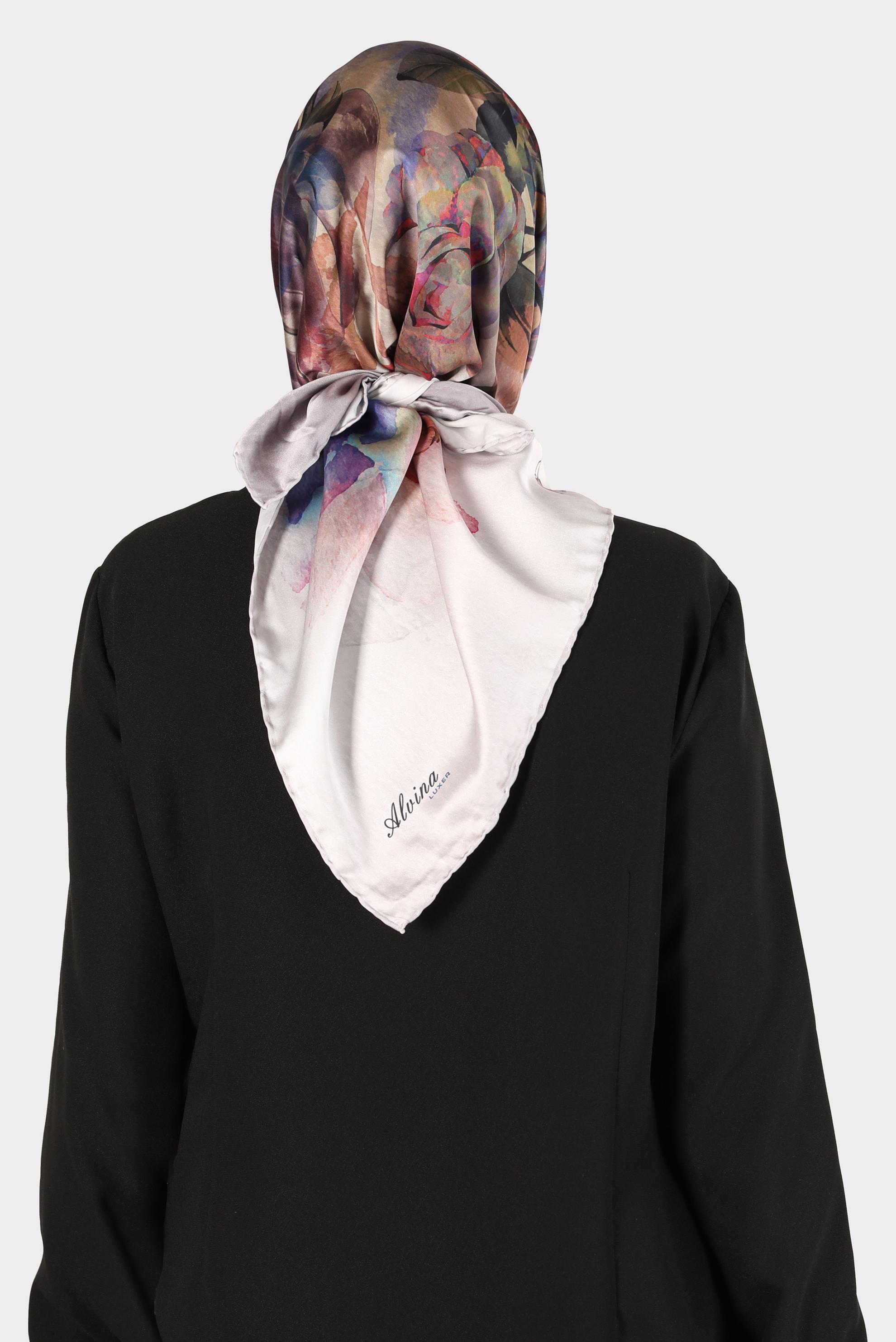 Tesettür giyim VİZON ALVİNA DİJİTAL SURA EŞARP 8134 