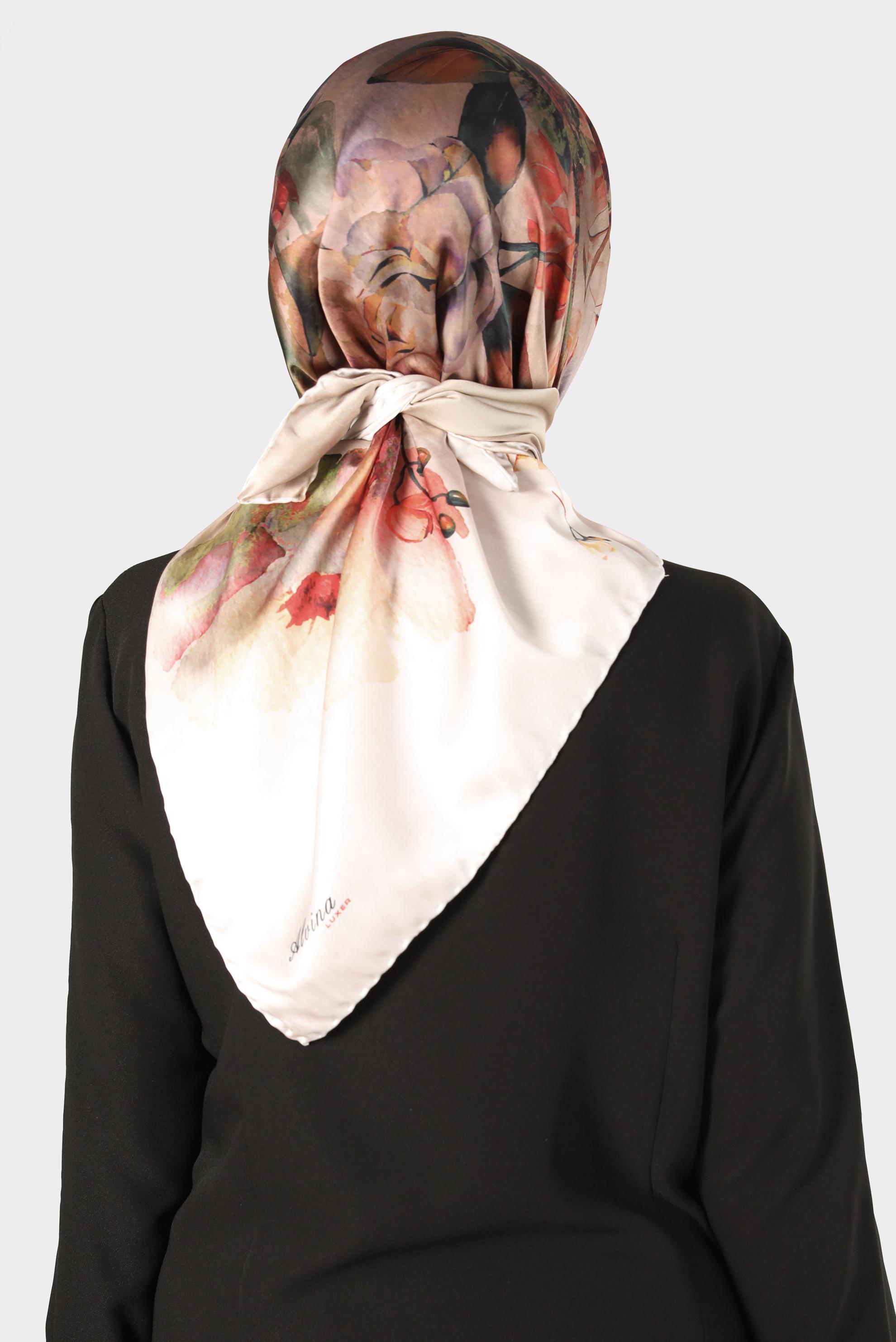 Tesettür giyim KAHVE ALVİNA DİJİTAL SURA EŞARP 8134 