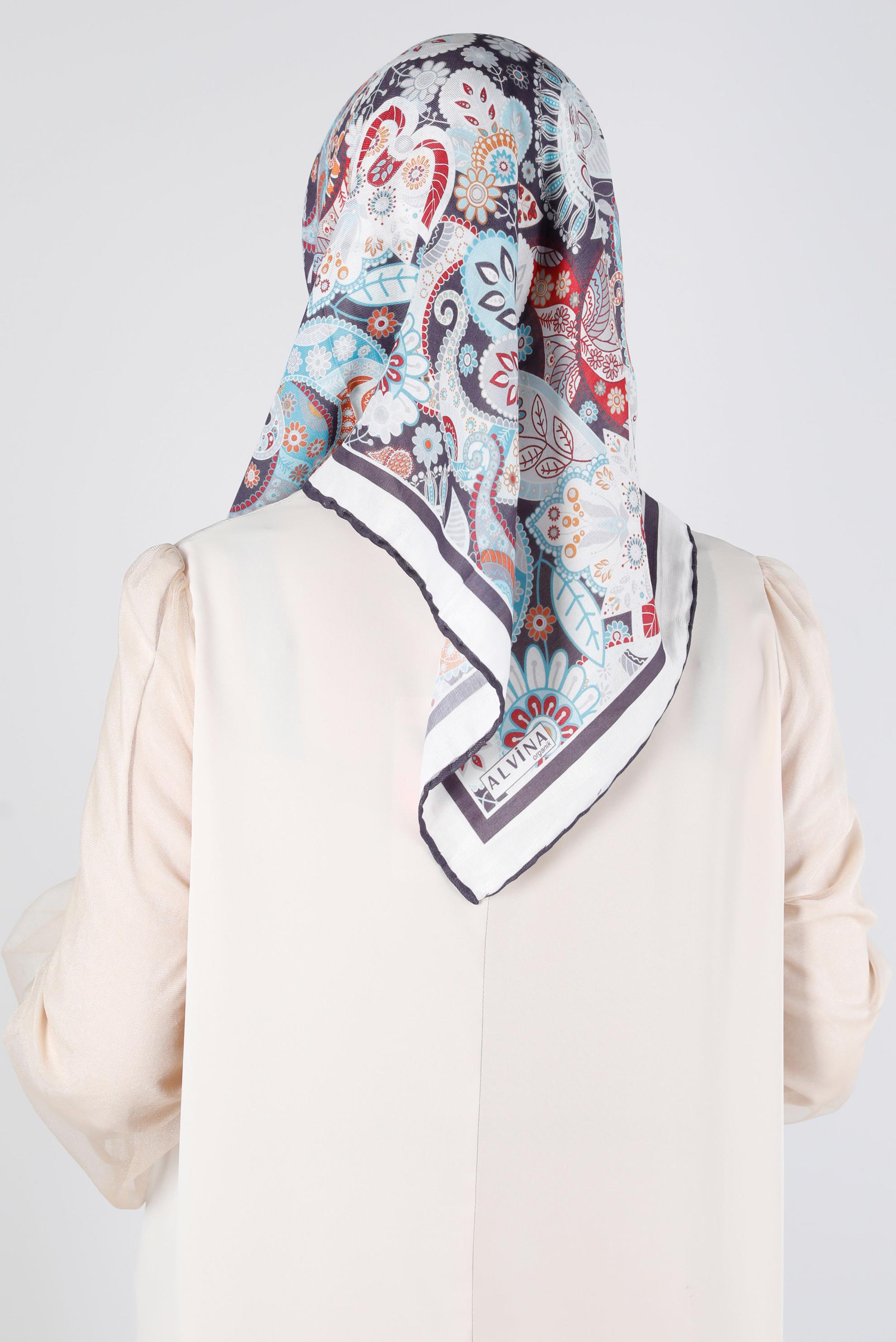 Tesettür giyim SİYAH ALVİNA DİJİTAL ORGANİK EŞARP 8135 