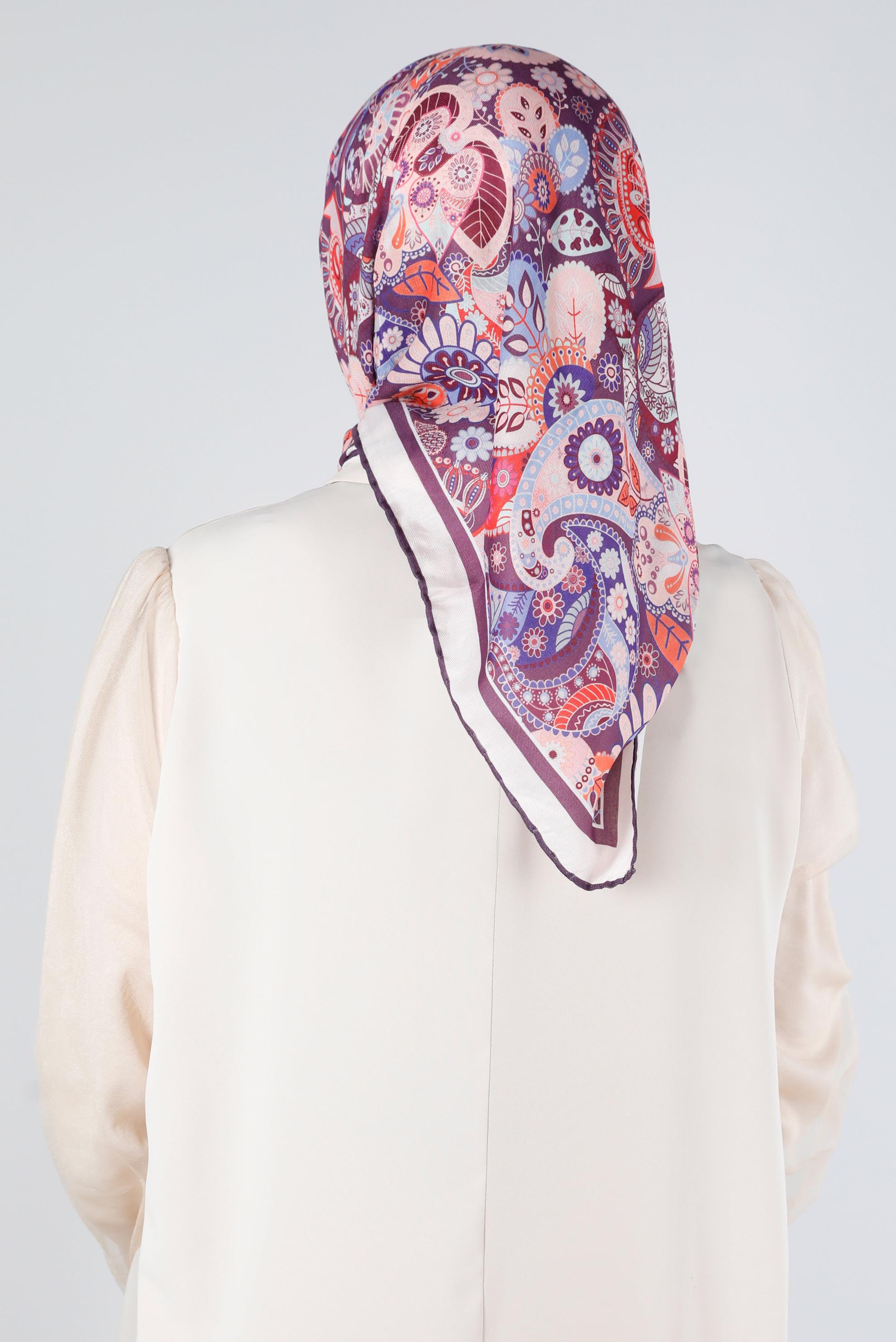 Tesettür giyim MOR ALVİNA DİJİTAL ORGANİK EŞARP 8135 