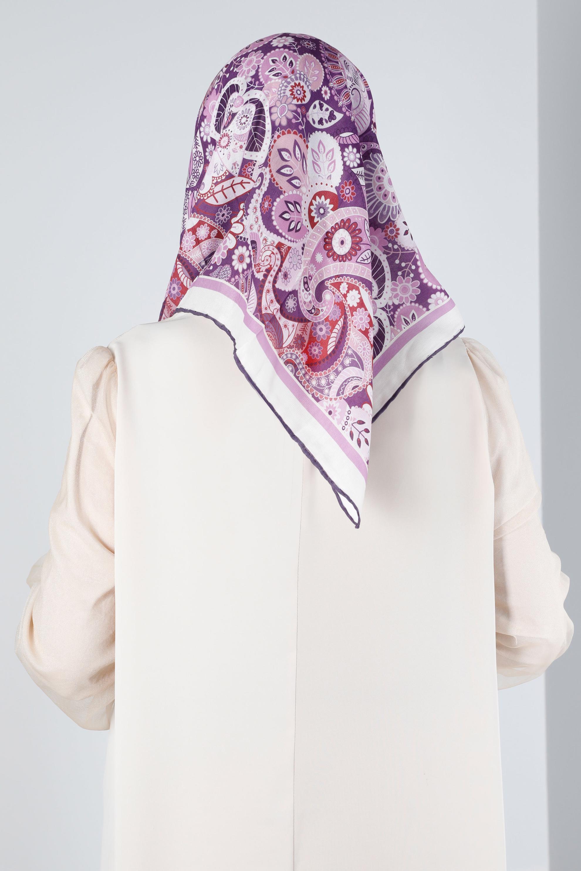 Tesettür giyim MÜRDÜM ALVİNA DİJİTAL ORGANİK EŞARP 8135 