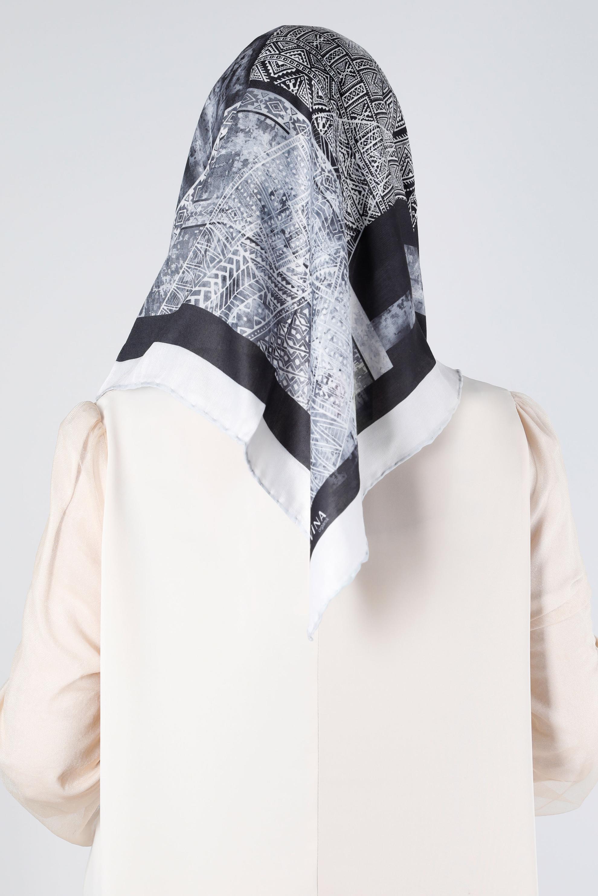 Tesettür giyim SİYAH ALVİNA DİJİTAL ORGANİK EŞARP 8136 