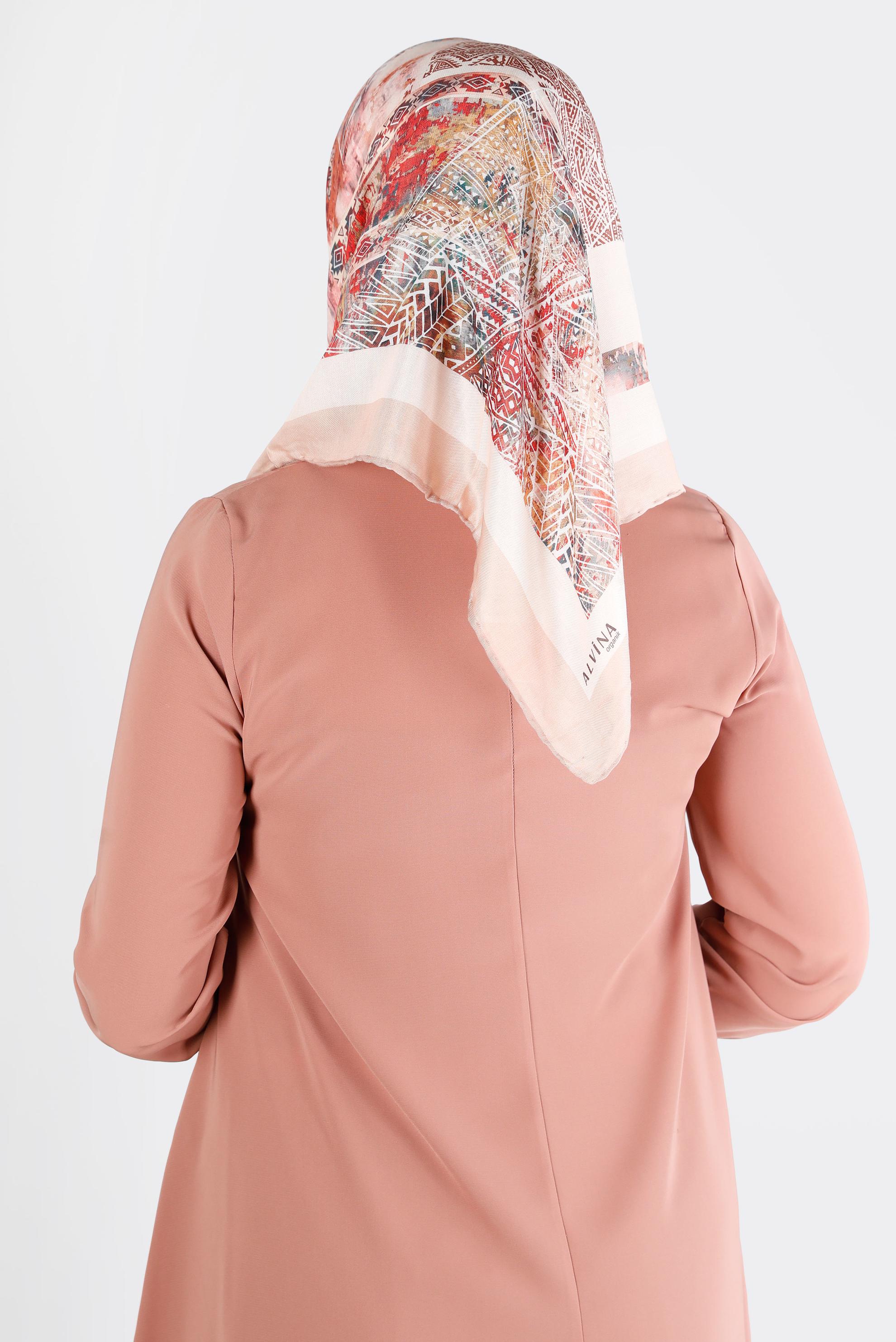 Tesettür giyim BEJ ALVİNA DİJİTAL ORGANİK EŞARP 8136 