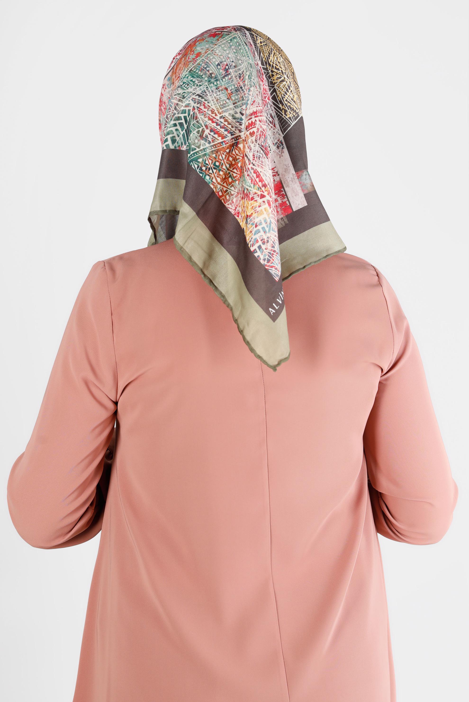 Tesettür giyim HAKİ ALVİNA DİJİTAL ORGANİK EŞARP 8136 