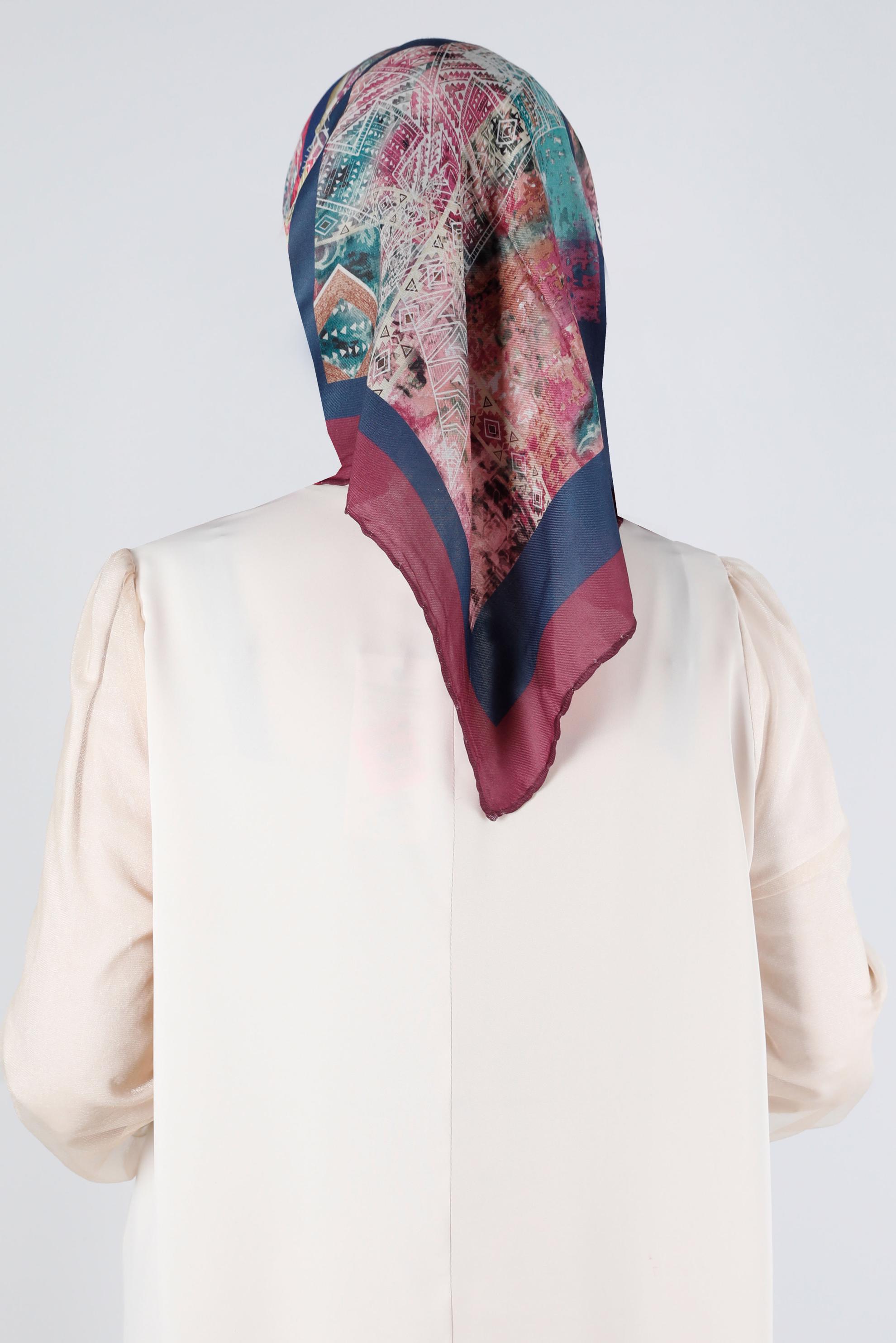 Tesettür giyim LACİVERT ALVİNA DİJİTAL ORGANİK EŞARP 8136 