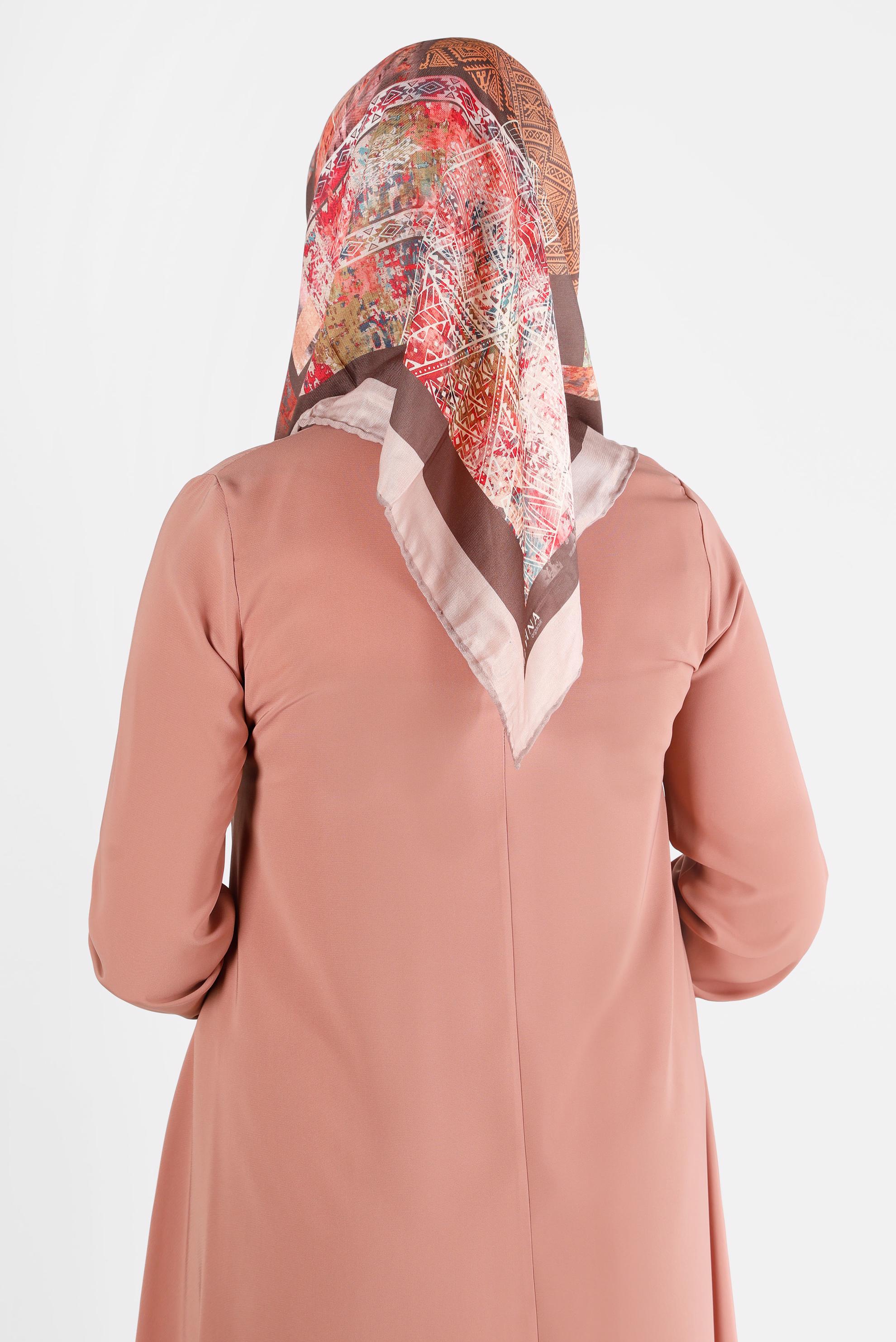 Tesettür giyim KAHVE ALVİNA DİJİTAL ORGANİK EŞARP 8136 