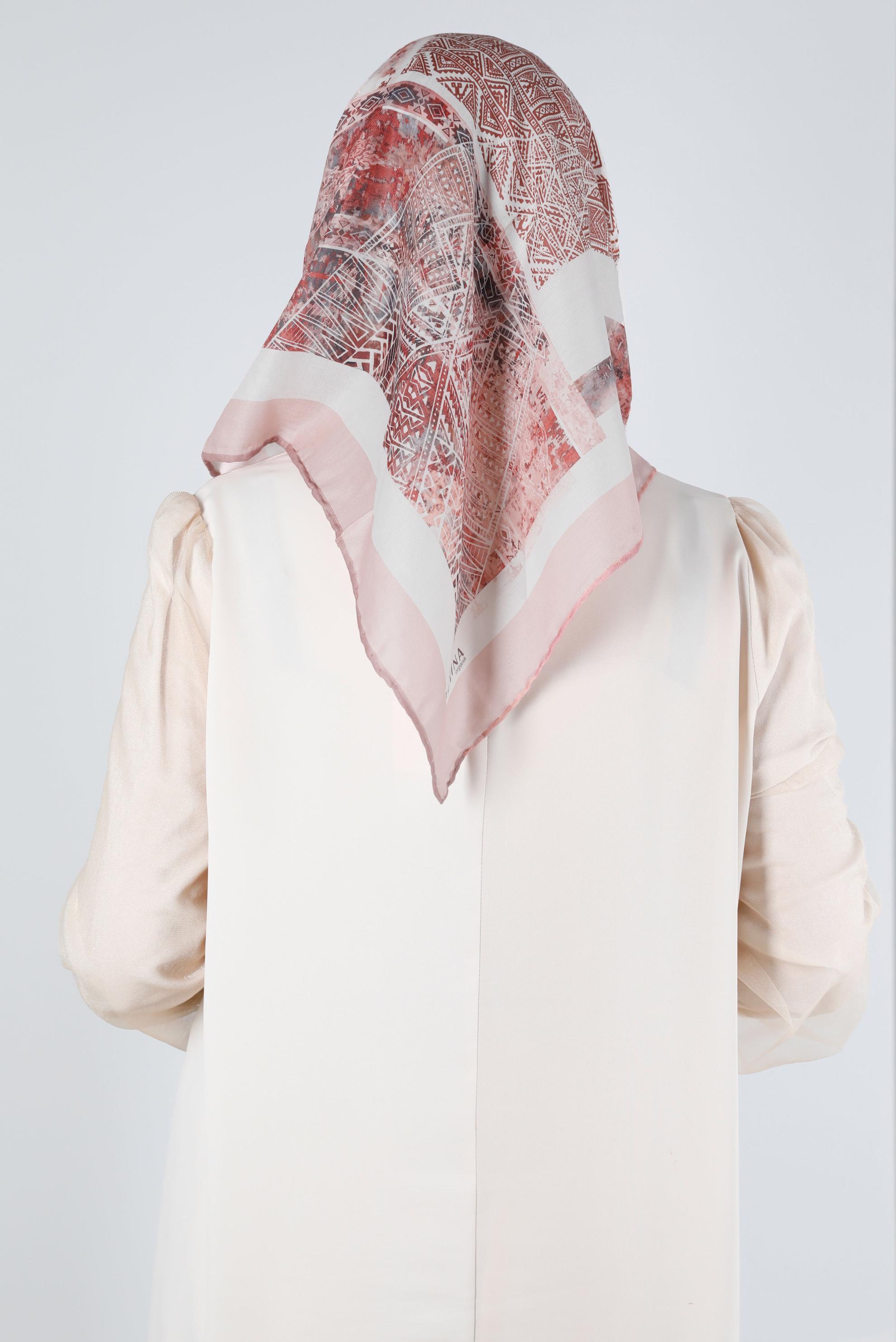 Tesettür giyim PUDRA ALVİNA DİJİTAL ORGANİK EŞARP 8136 