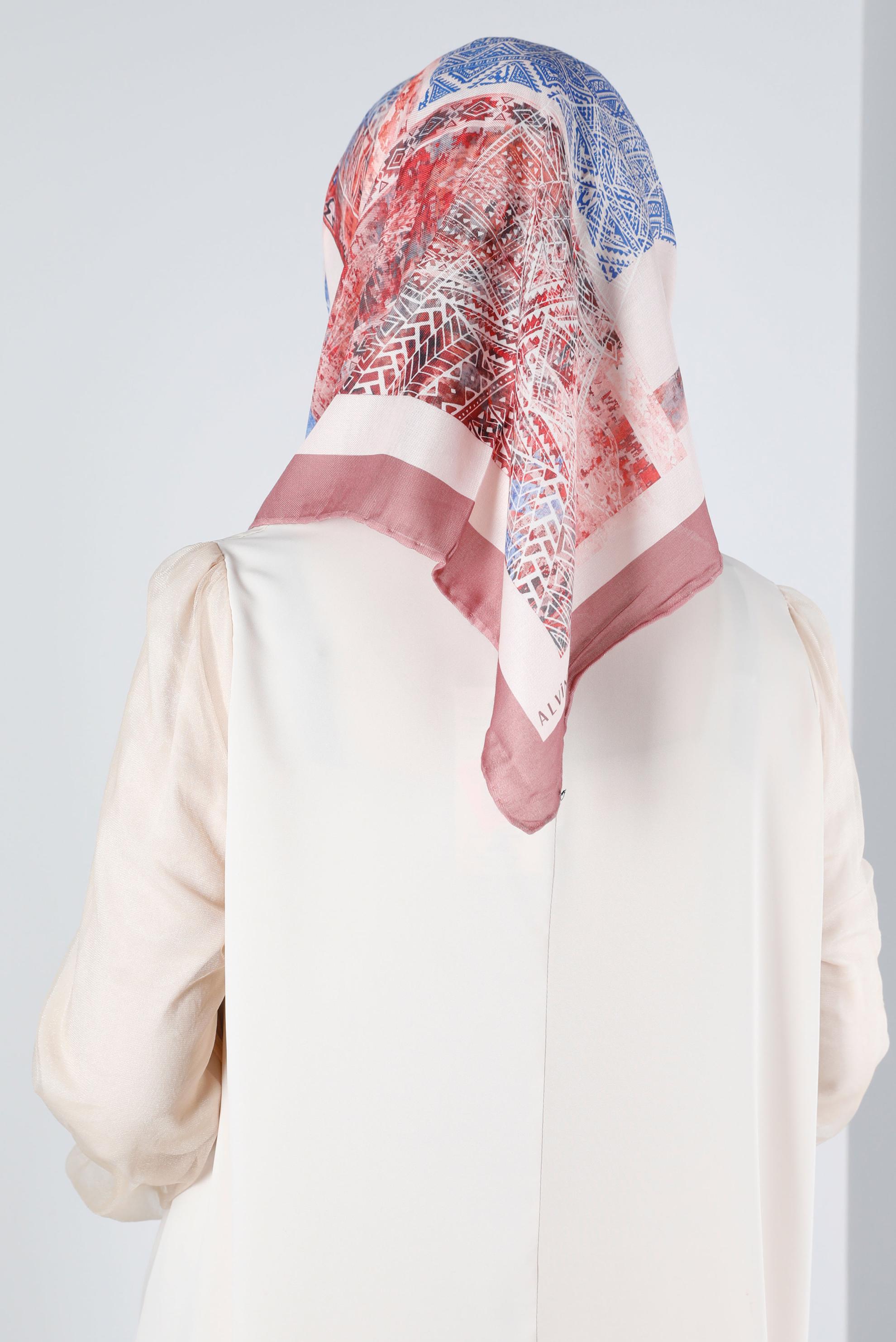 Tesettür giyim PUDRA ALVİNA DİJİTAL ORGANİK EŞARP 8136 