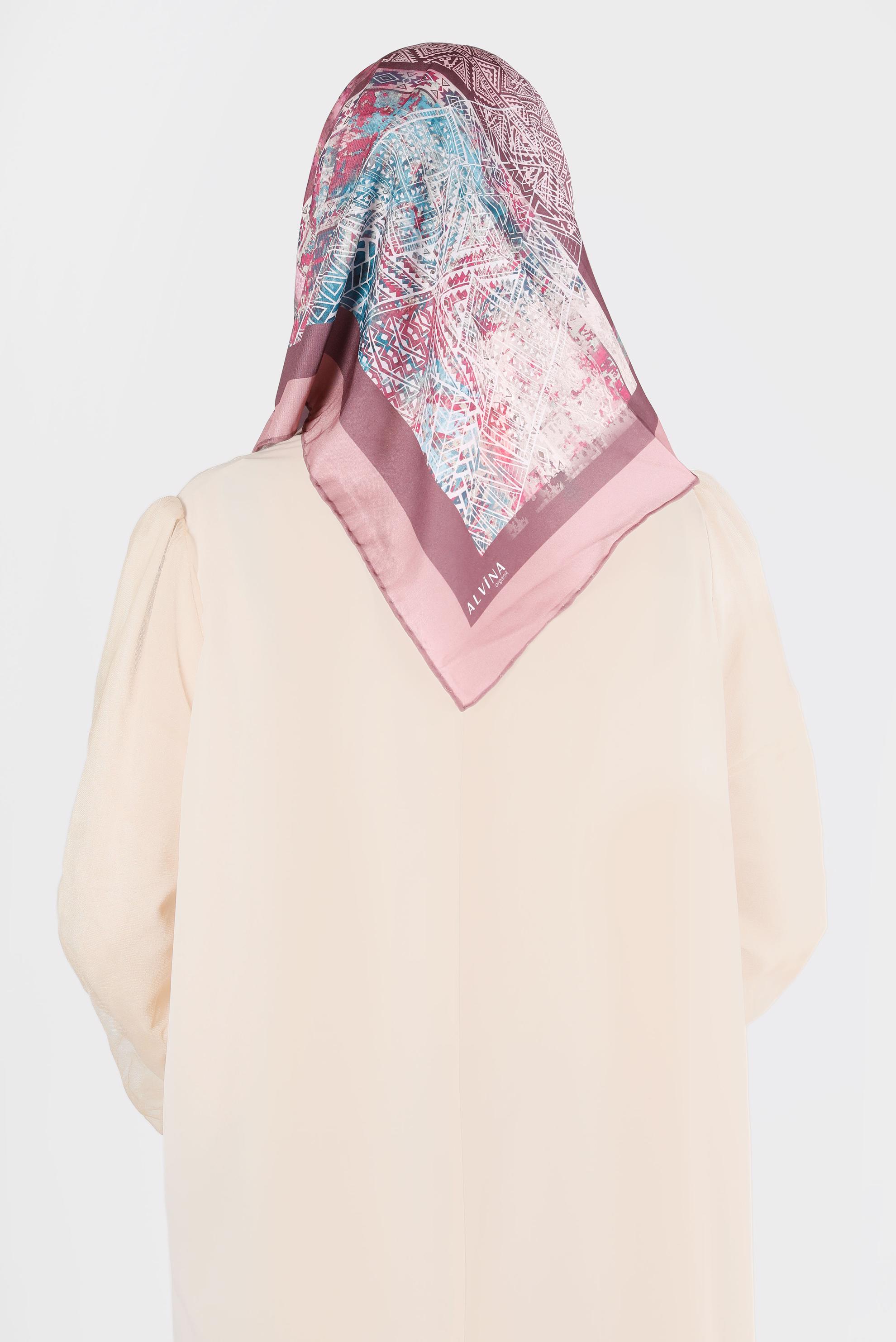 Tesettür giyim PEMBE ALVİNA DİJİTAL ORGANİK EŞARP 8136 