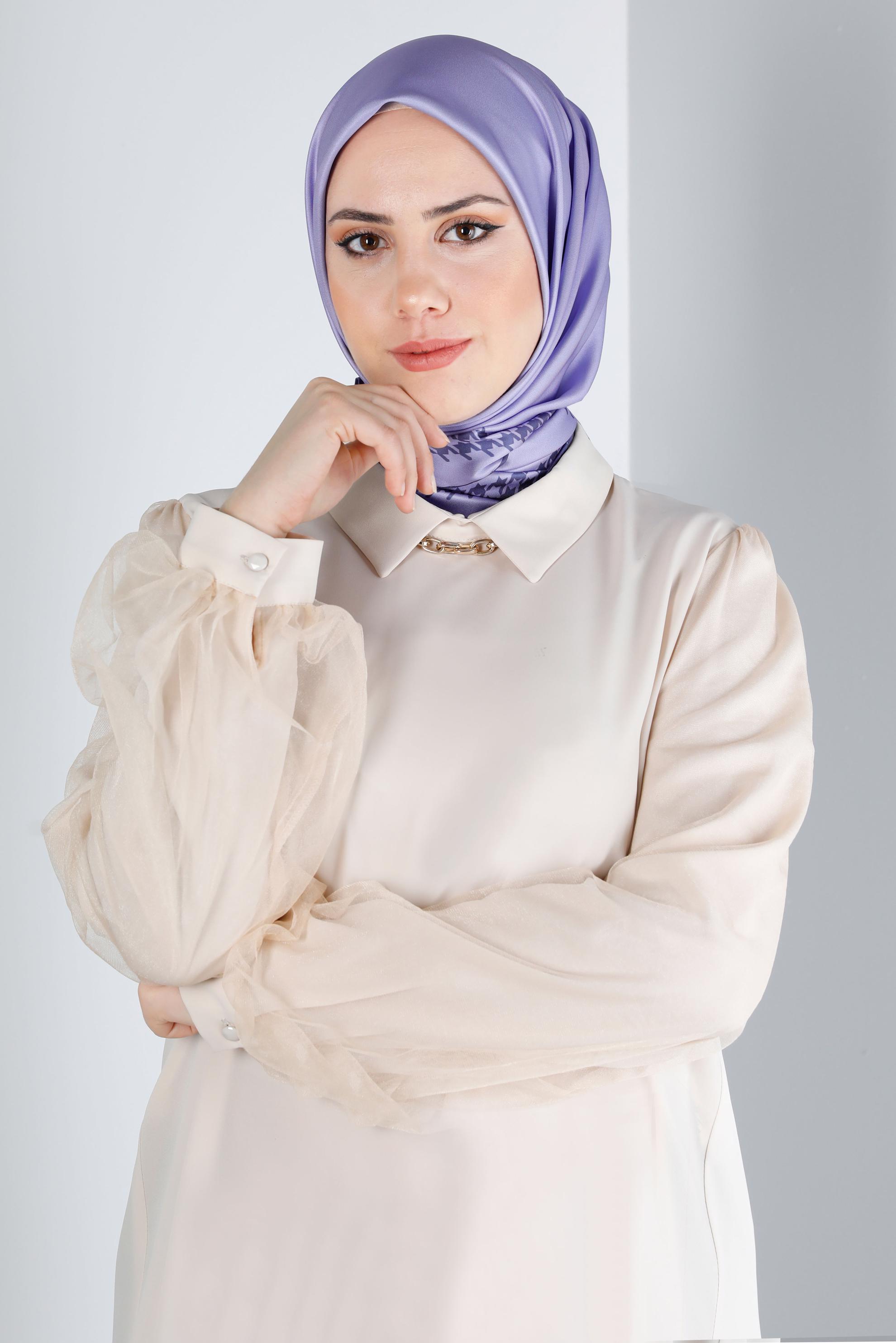 Tesettür giyim MOR ALVİNA DİJİTAL DÜZ EŞARP 8137