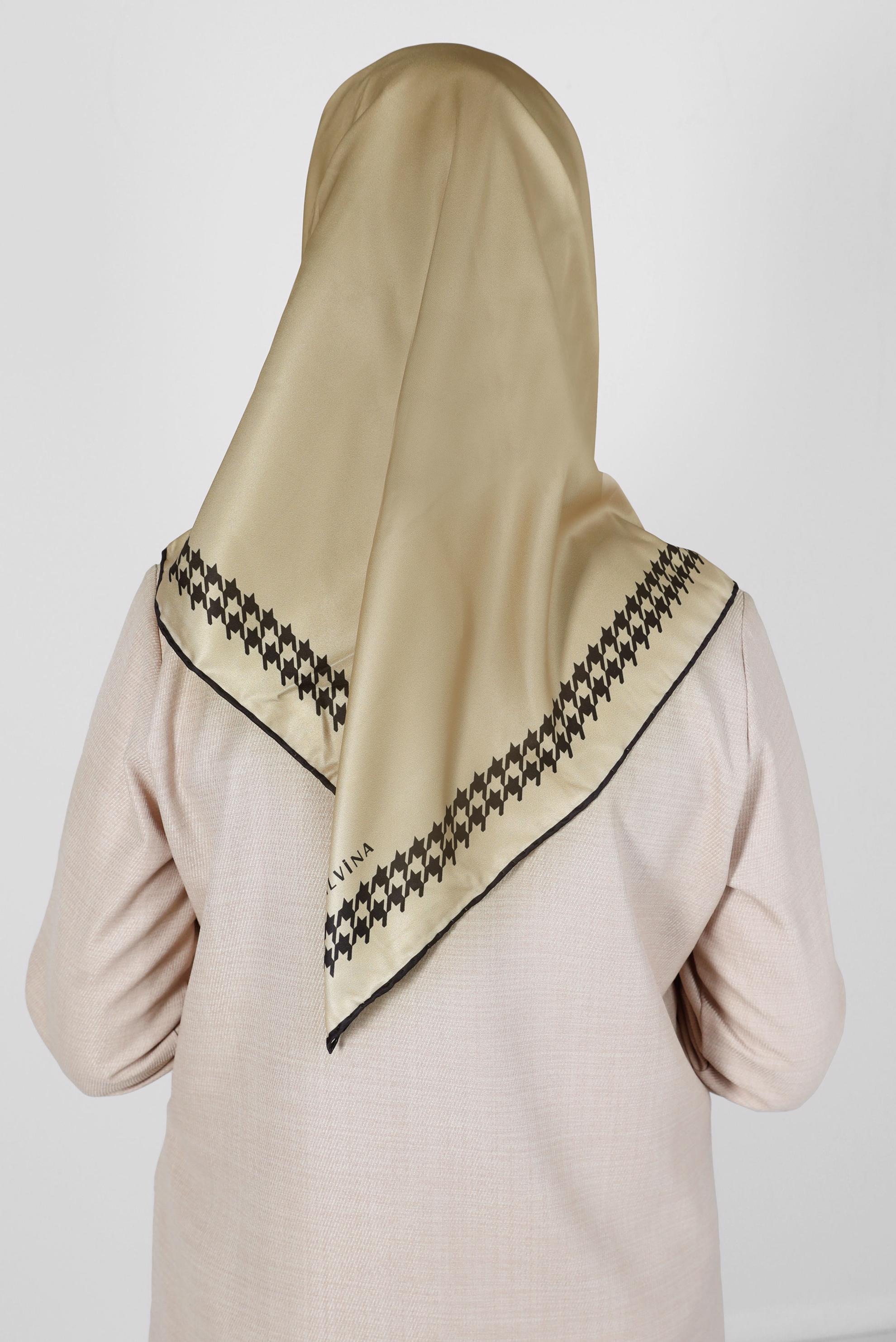 Tesettür giyim KAHVE ALVİNA DİJİTAL DÜZ EŞARP 8137