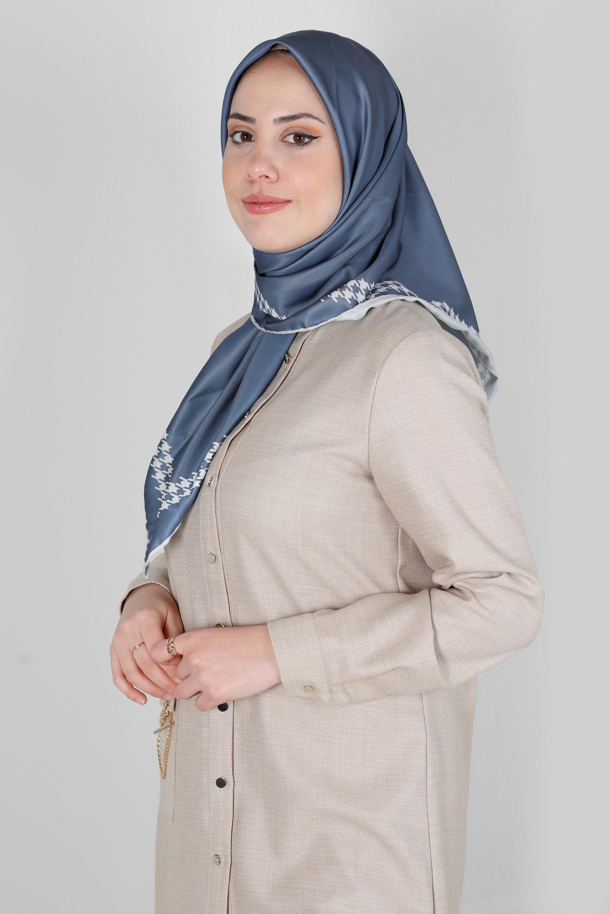 Tesettür giyim GRİ ALVİNA DİJİTAL DÜZ EŞARP 8137