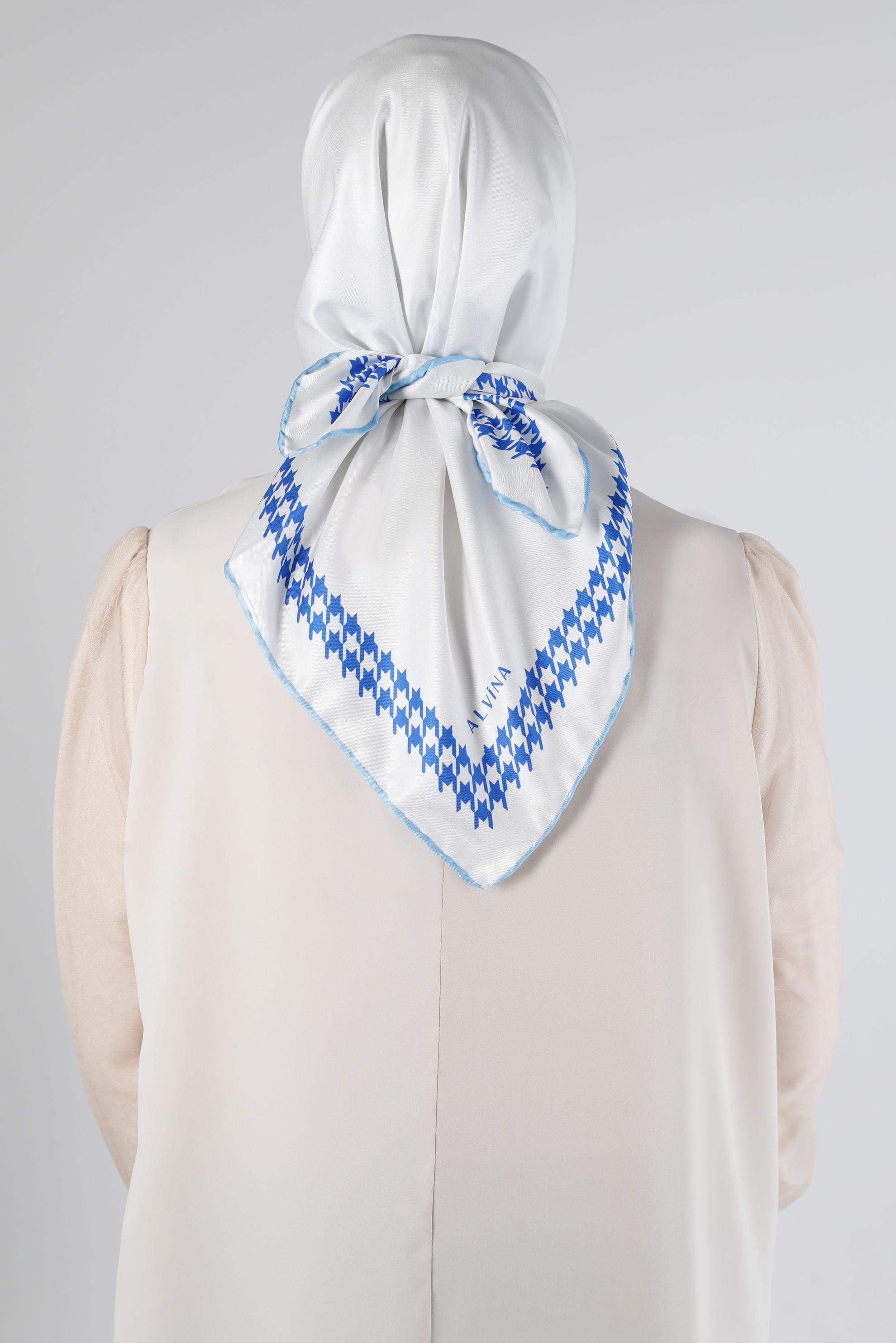 Tesettür giyim LACİVERT ALVİNA DİJİTAL DÜZ EŞARP 8137