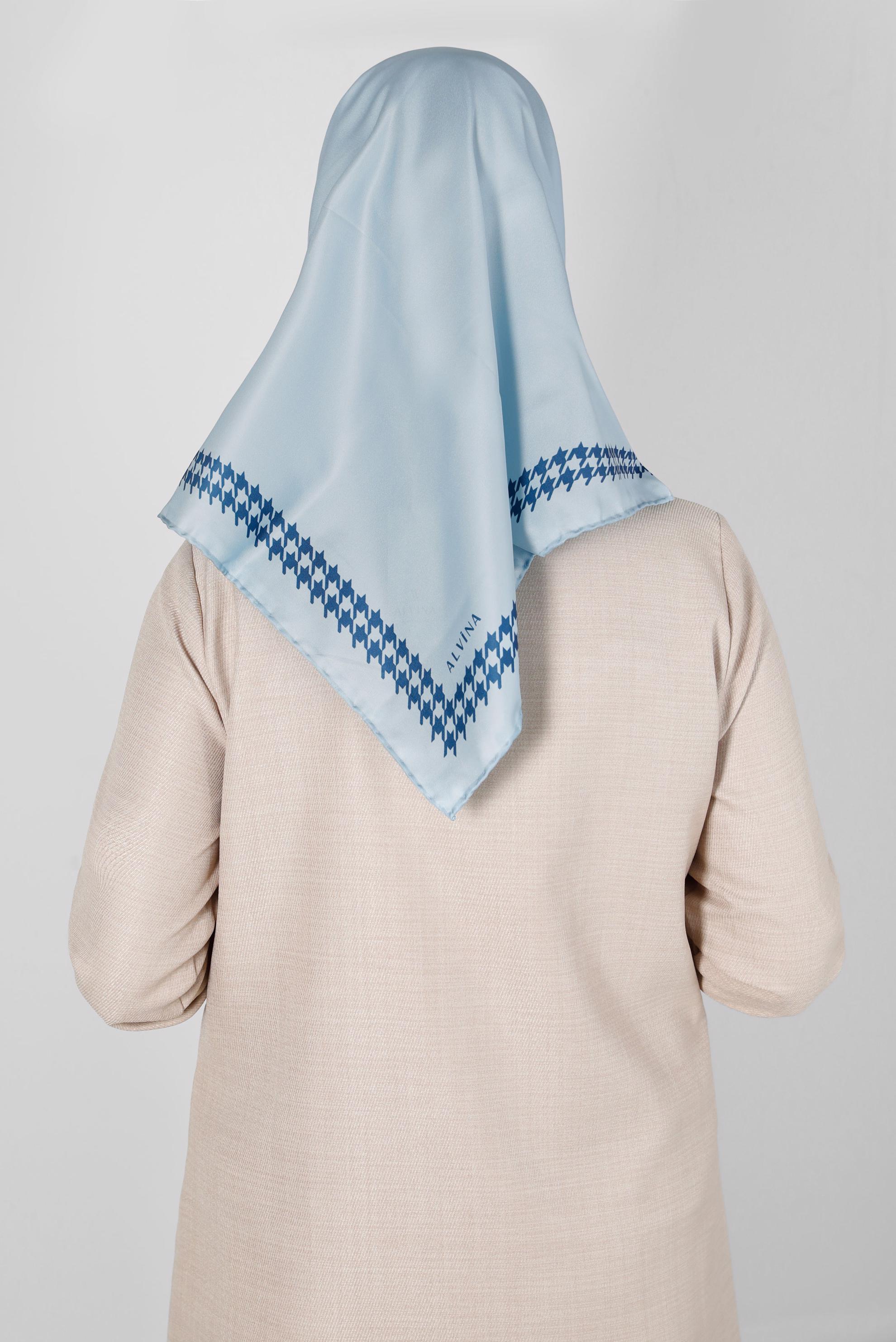 Tesettür giyim MAVİ ALVİNA DİJİTAL DÜZ EŞARP 8137