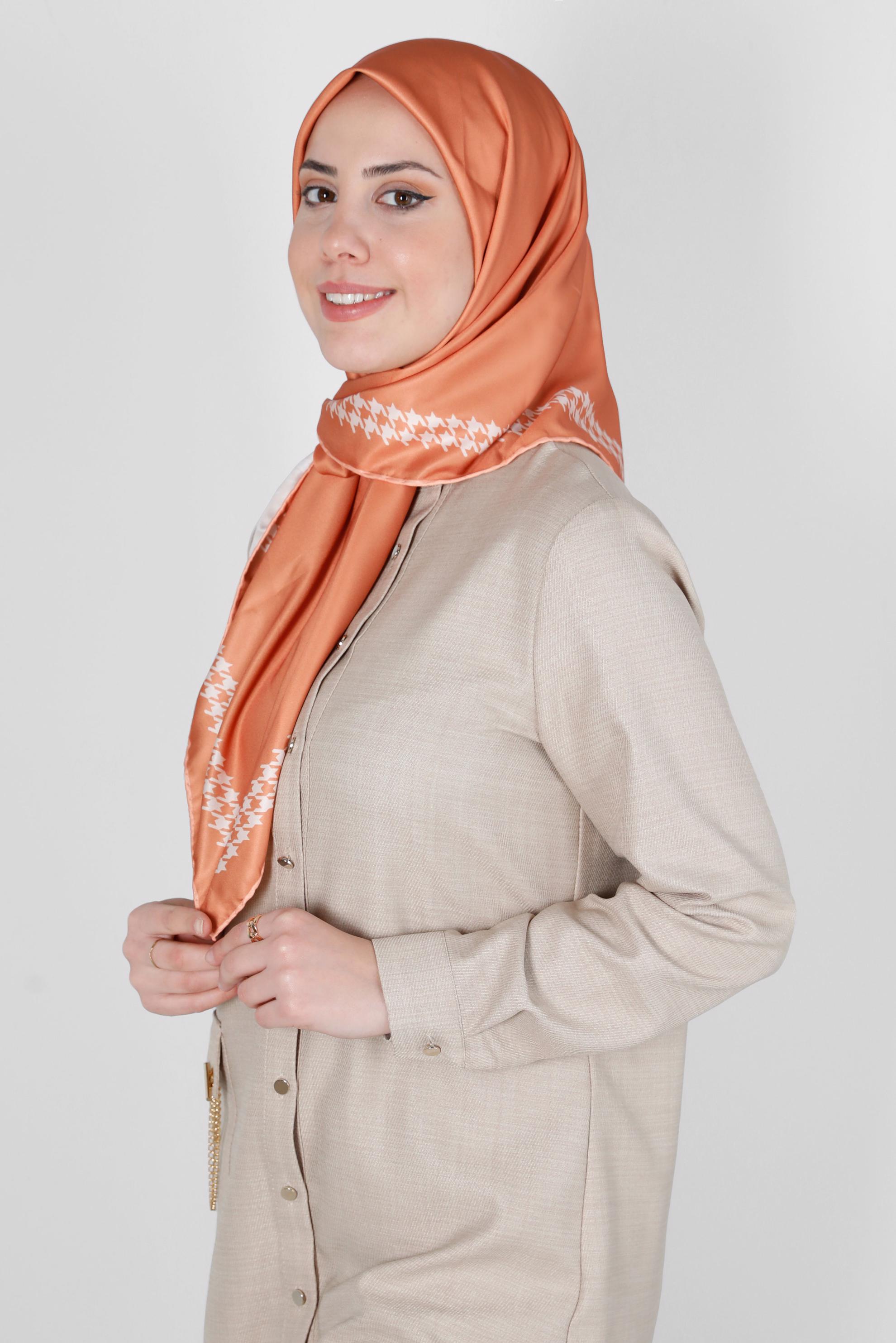 Tesettür giyim PEMBE ALVİNA DİJİTAL DÜZ EŞARP 8137