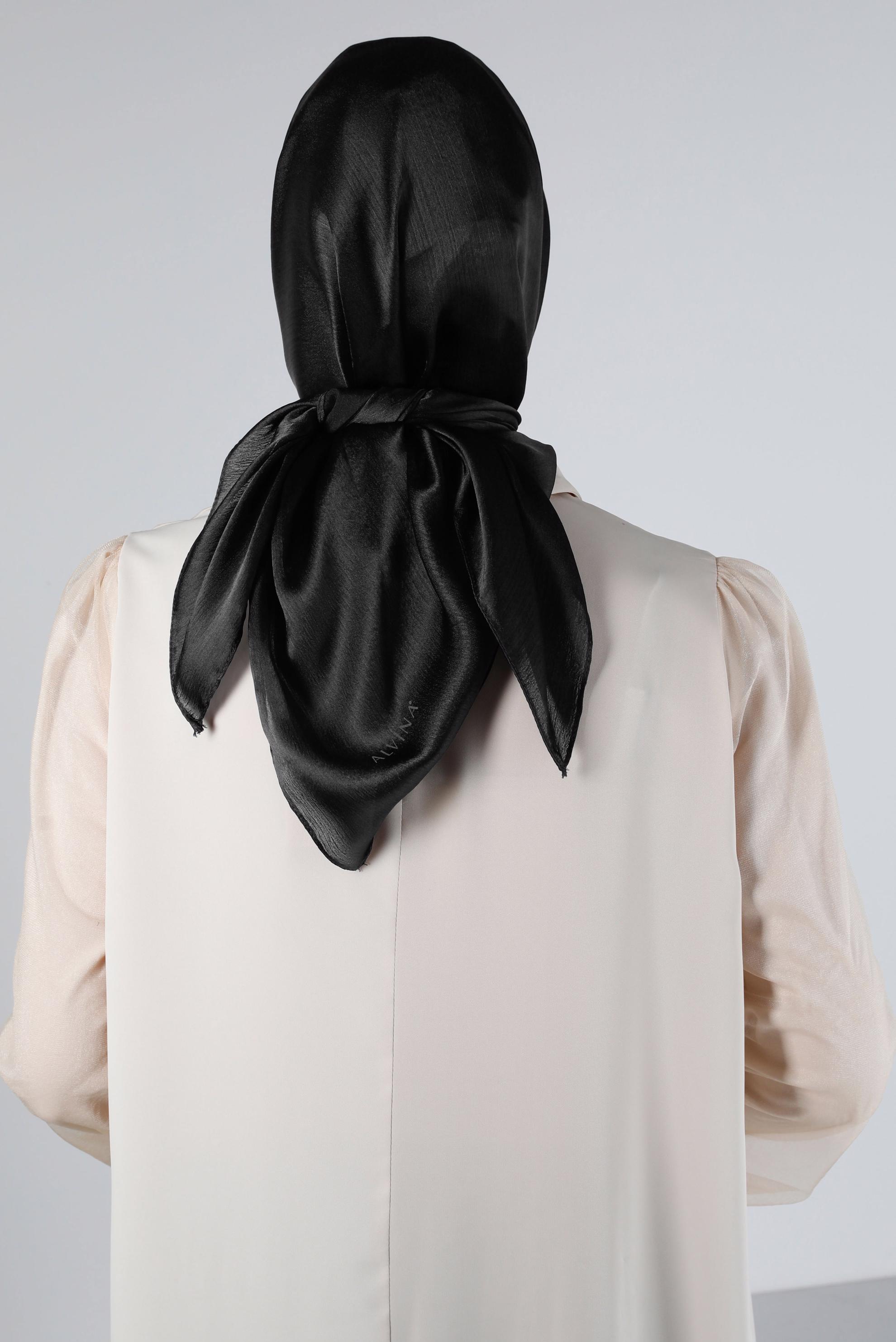 Tesettür giyim SİYAH ALVİNA JANJANLI EŞARP 8140 