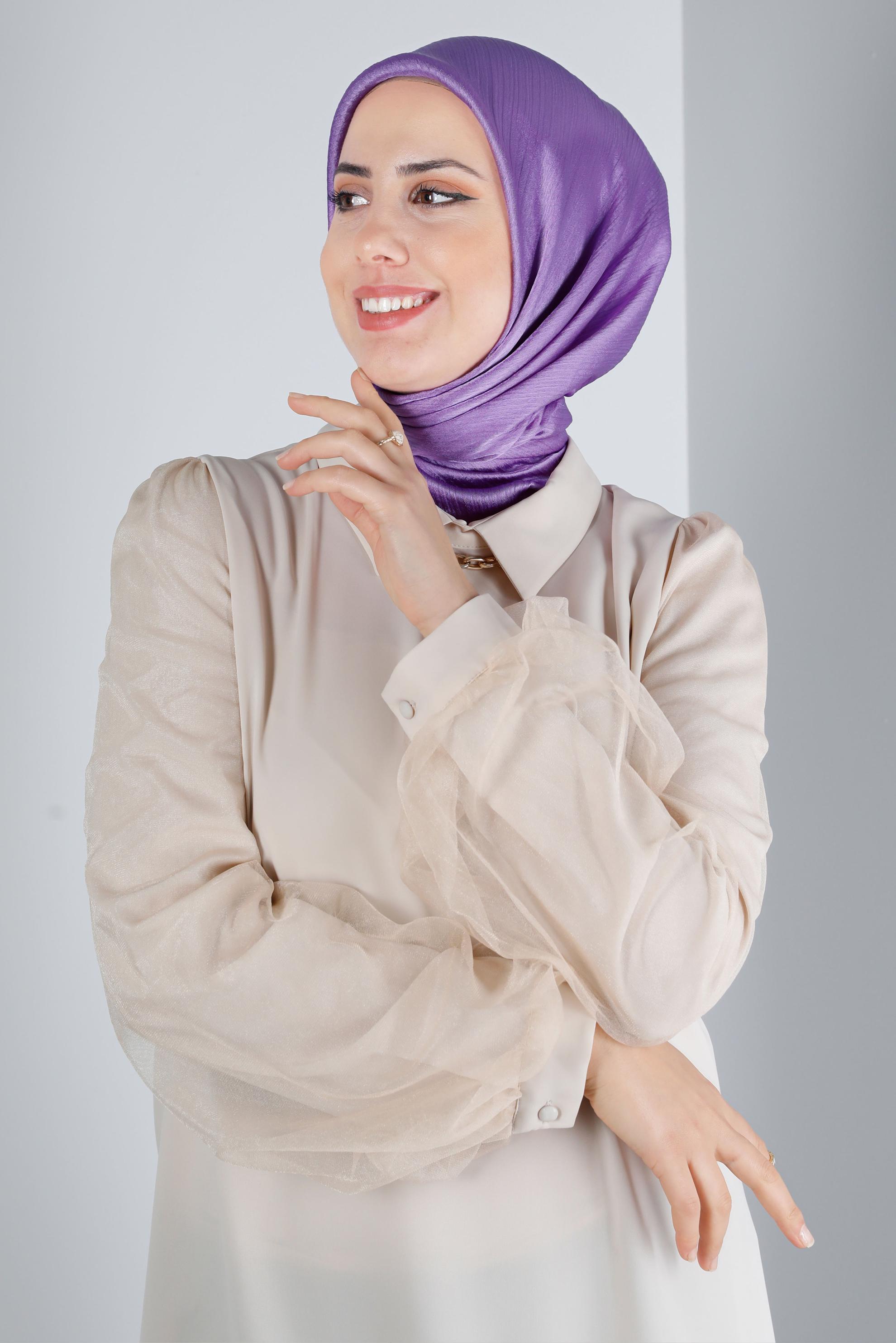 Tesettür giyim MOR ALVİNA JANJANLI EŞARP 8140 