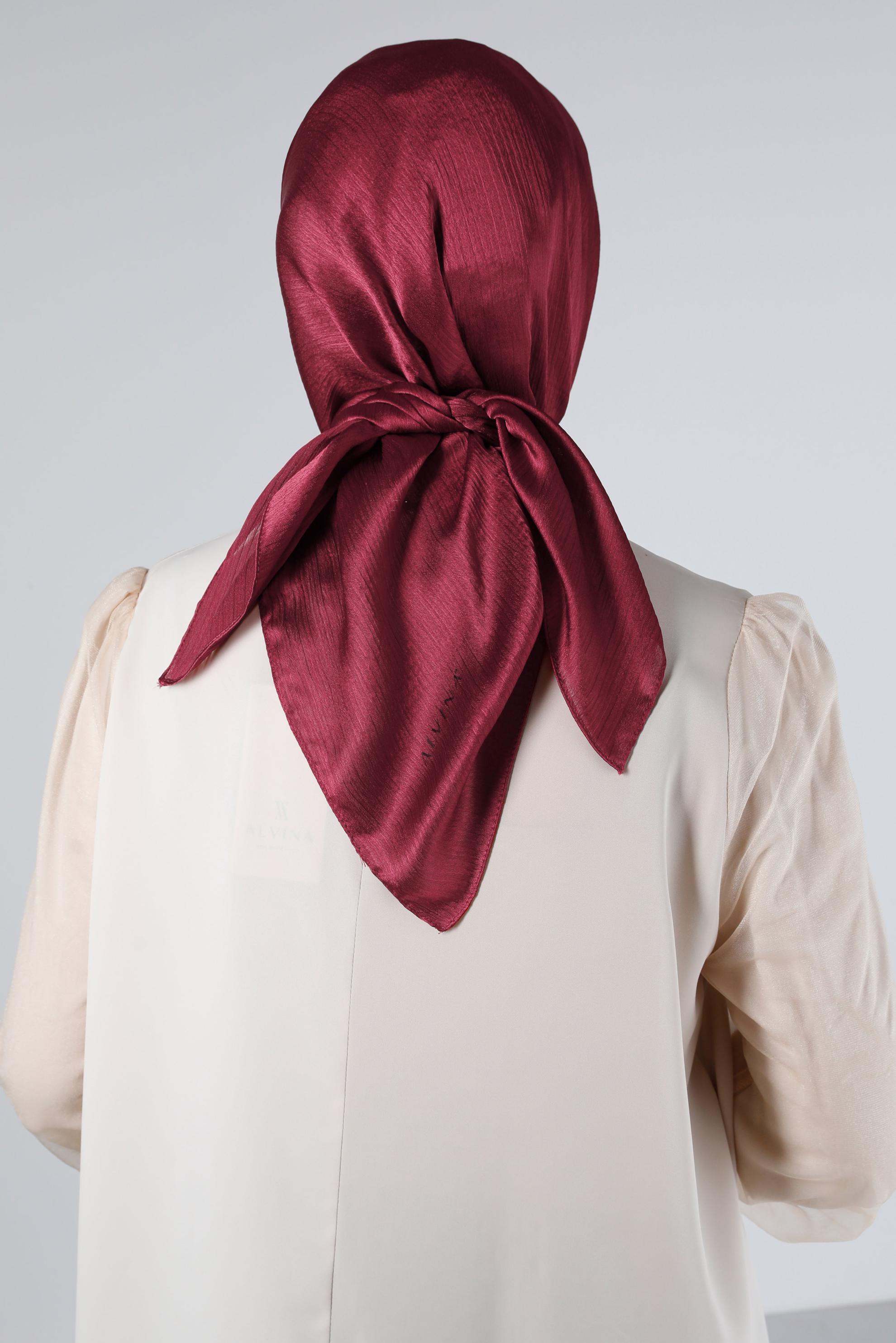 Tesettür giyim BORDO ALVİNA JANJANLI EŞARP 8140 