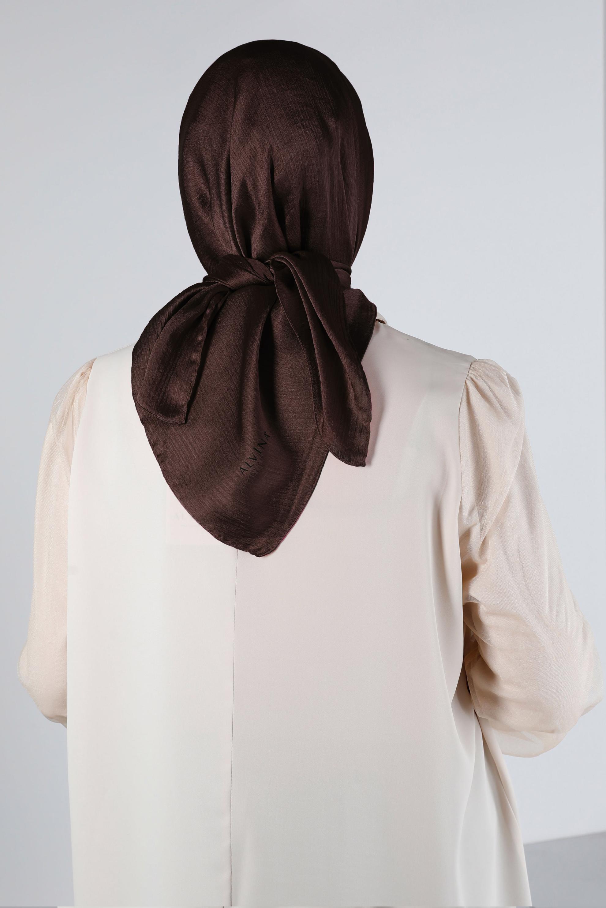 Tesettür giyim KAHVE ALVİNA JANJANLI EŞARP 8140 