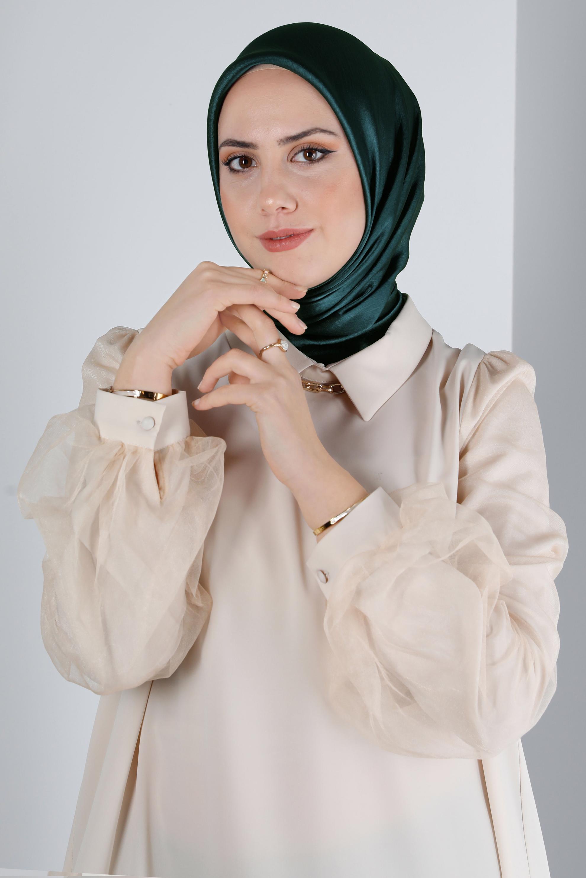 Tesettür giyim MAVİ ALVİNA JANJANLI EŞARP 8140 