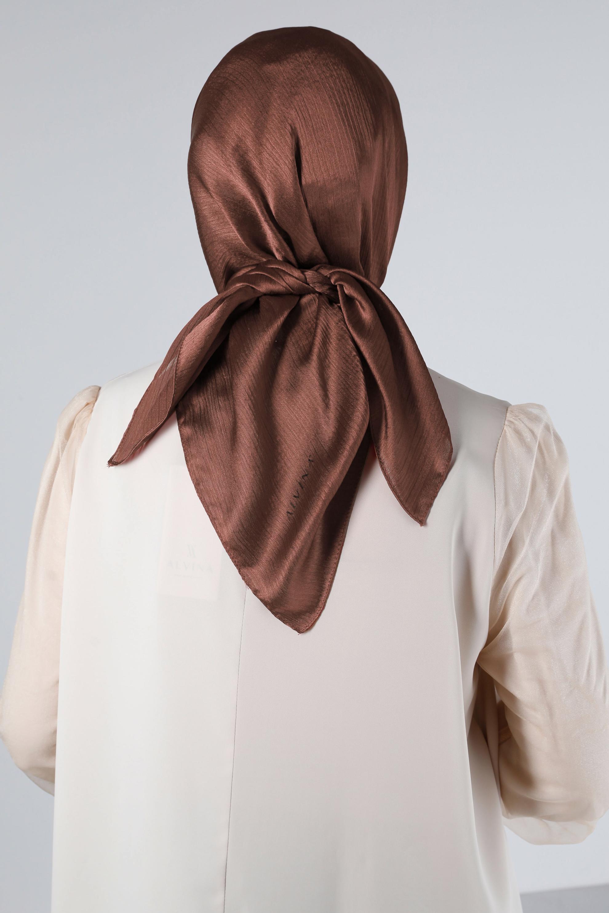 Tesettür giyim KAHVE ALVİNA JANJANLI EŞARP 8140 