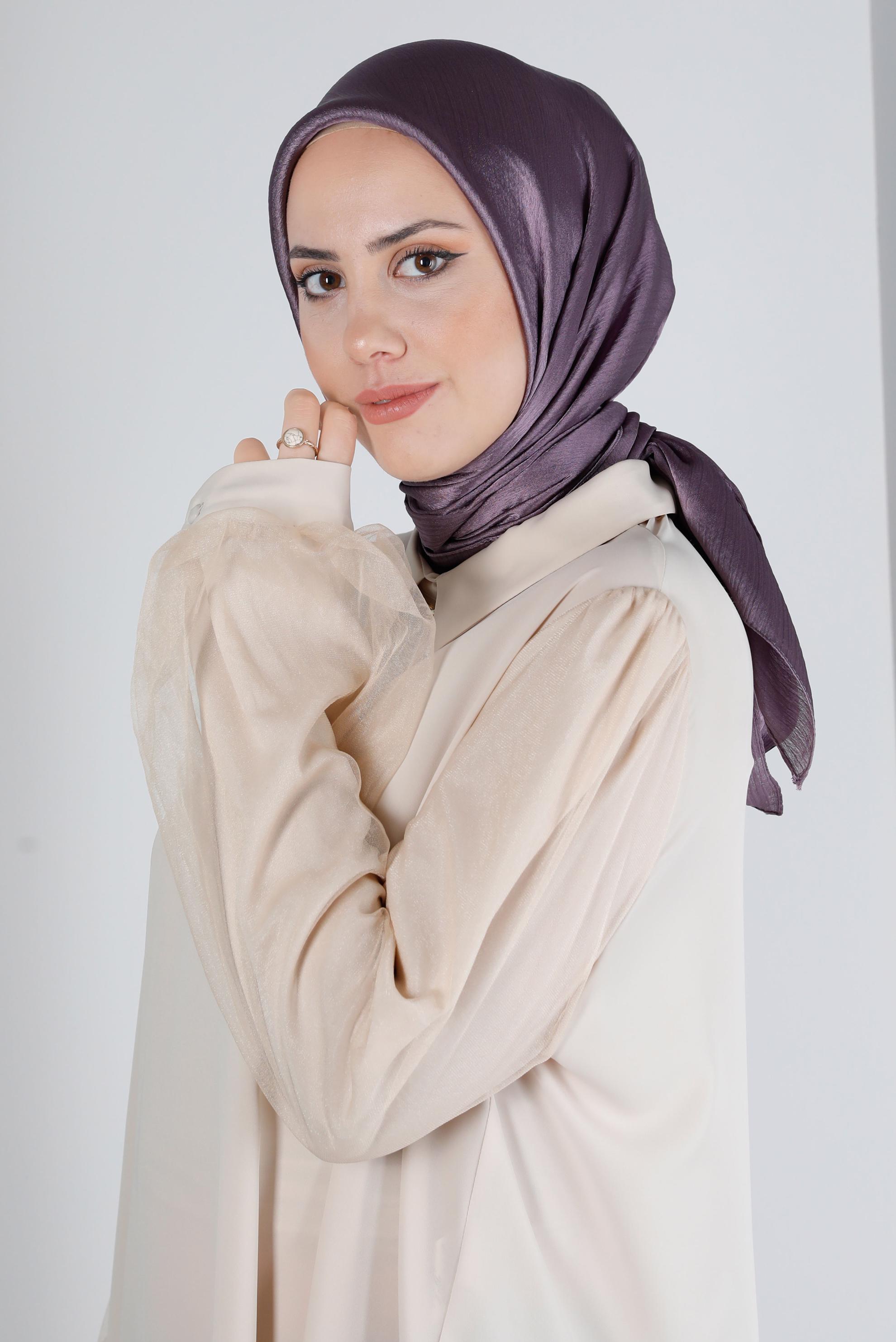 Tesettür giyim TURUNCU ALVİNA JANJANLI EŞARP 8140 