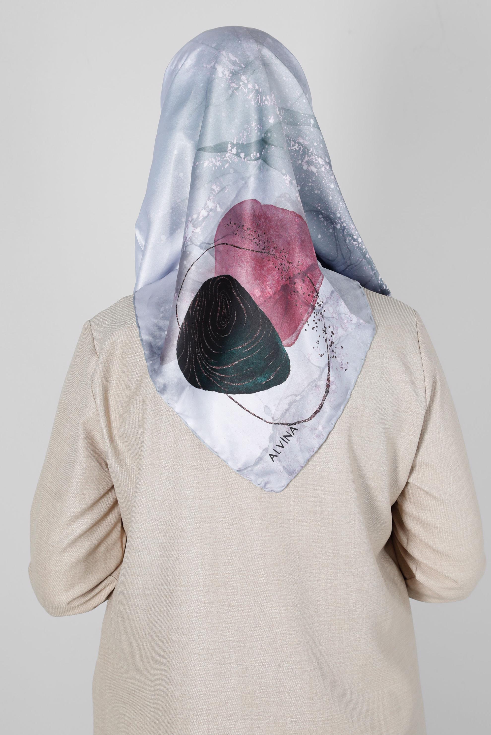 Tesettür giyim GRİ ALVİNA DİJİTAL SURA EŞARP 11102 