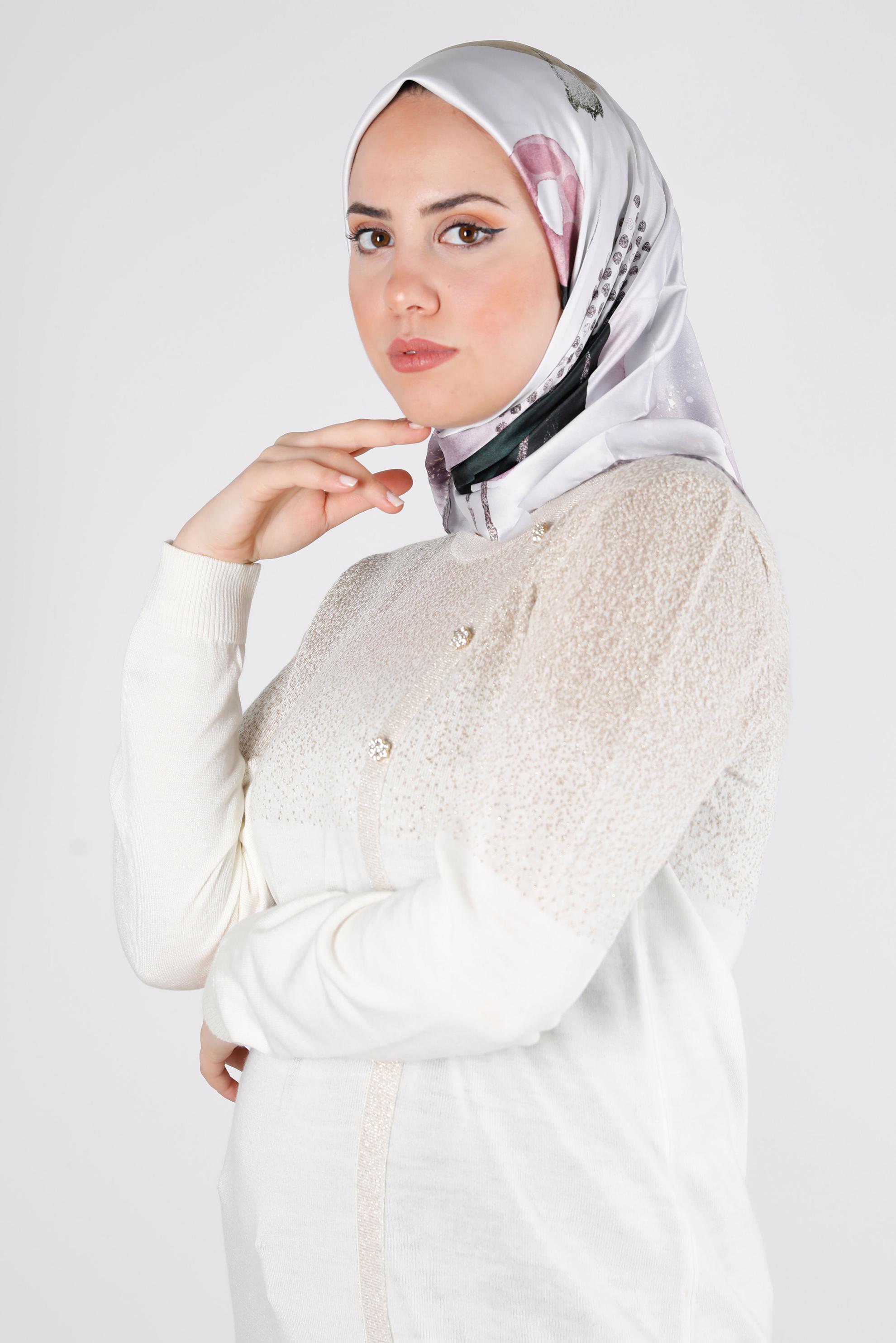 Tesettür giyim BEJ ALVİNA DİJİTAL SURA EŞARP 11102 