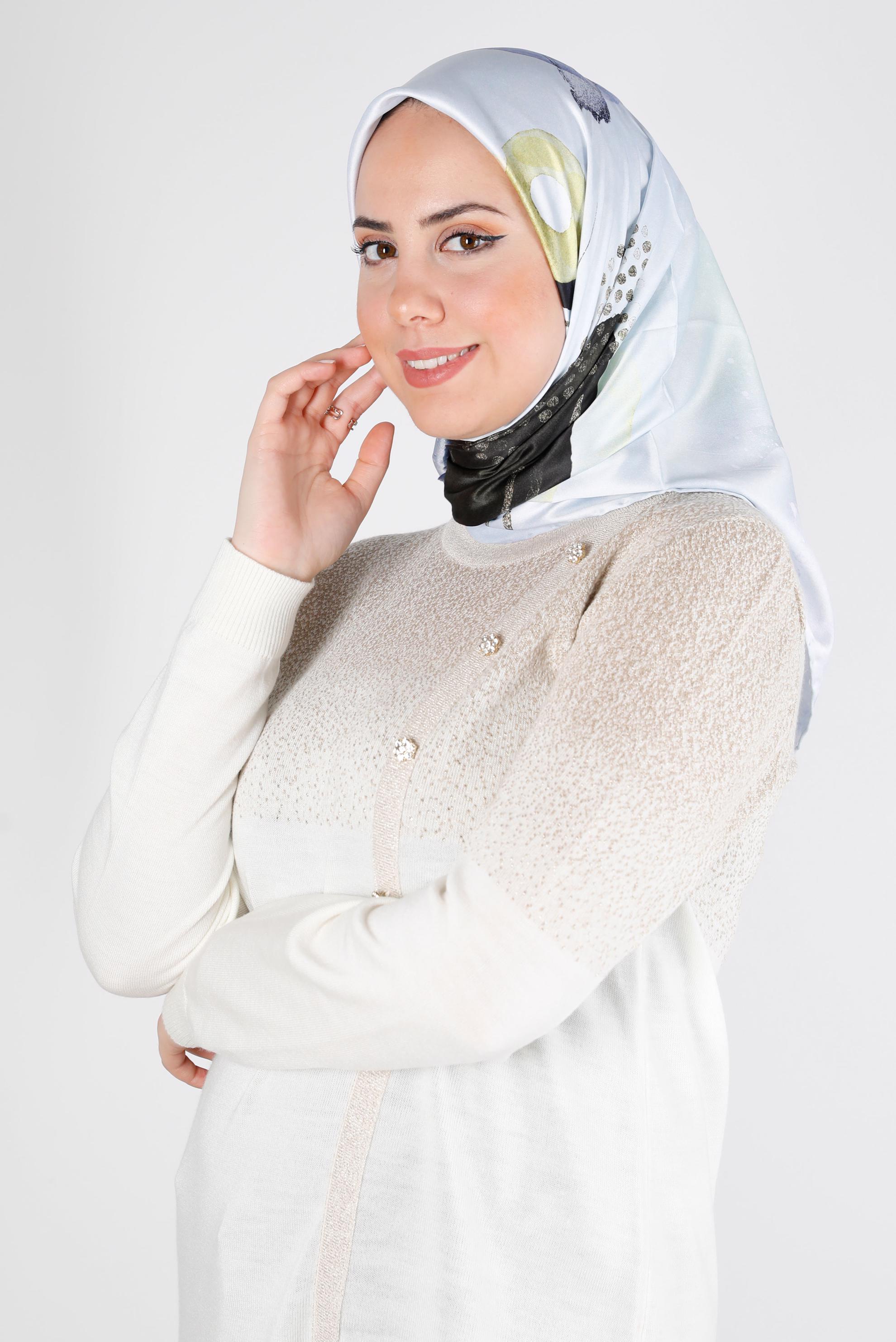 Tesettür giyim GÜMÜŞ ALVİNA DİJİTAL SURA EŞARP 11102 