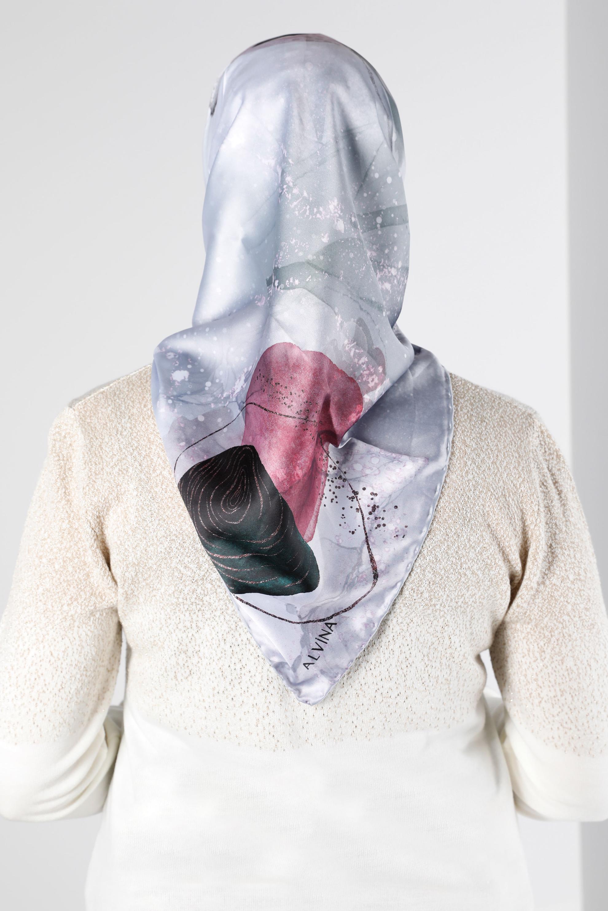 Tesettür giyim MAVİ ALVİNA DİJİTAL SURA EŞARP 11102 