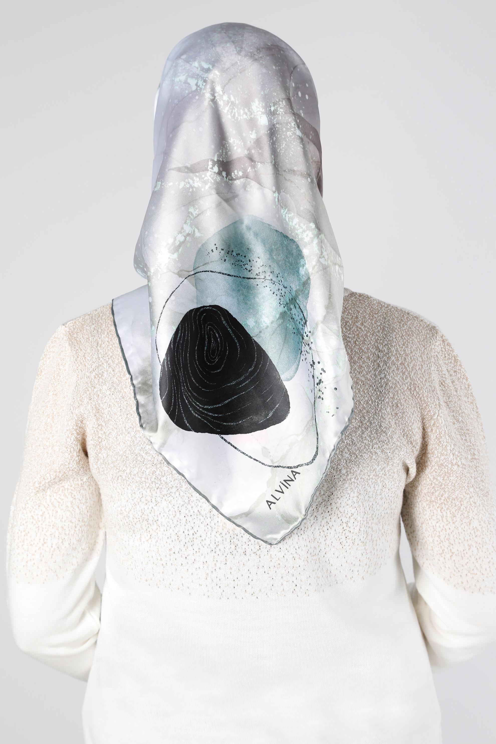 Tesettür giyim YEŞİL ALVİNA DİJİTAL SURA EŞARP 11102 