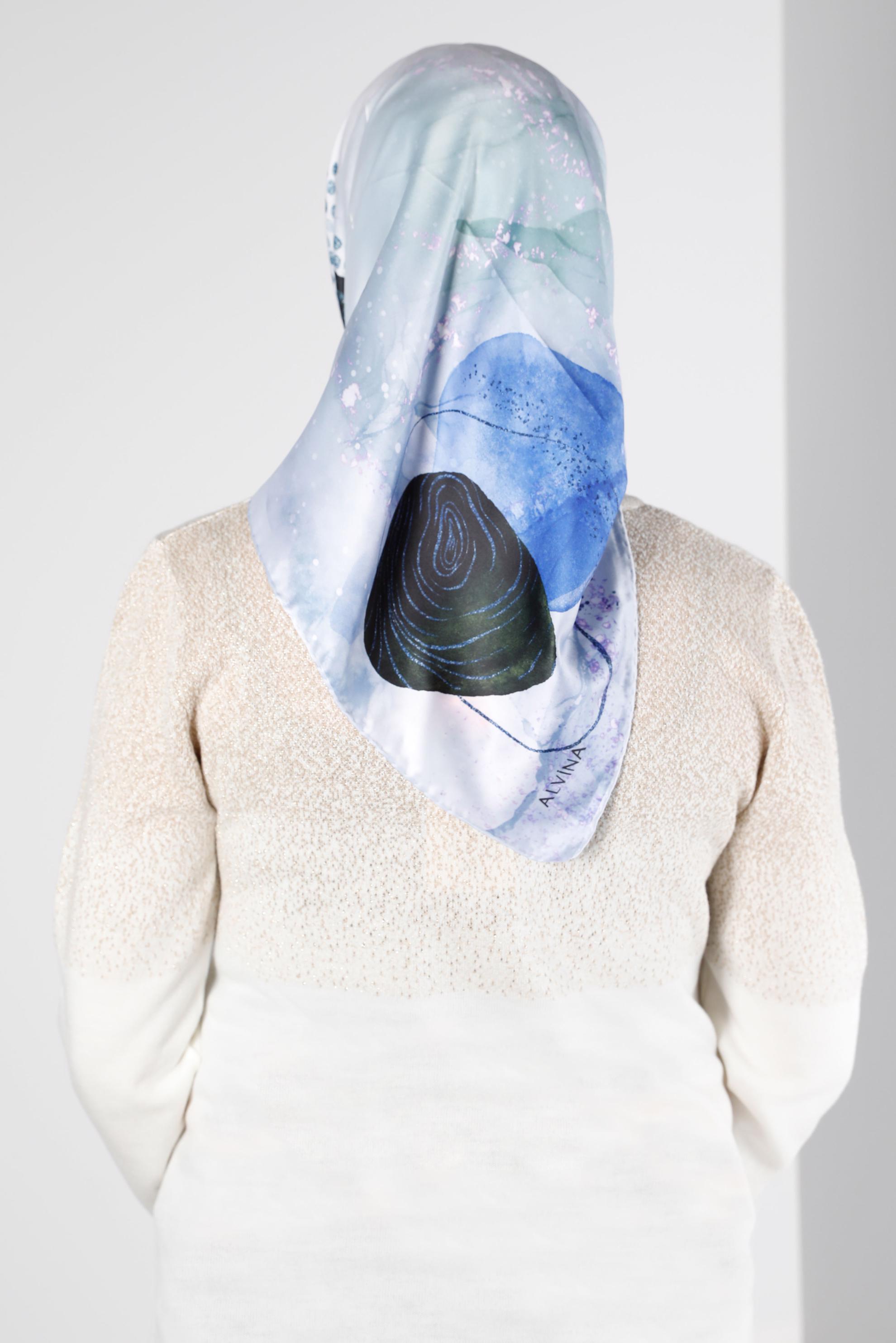 Tesettür giyim MOR ALVİNA DİJİTAL SURA EŞARP 11102 