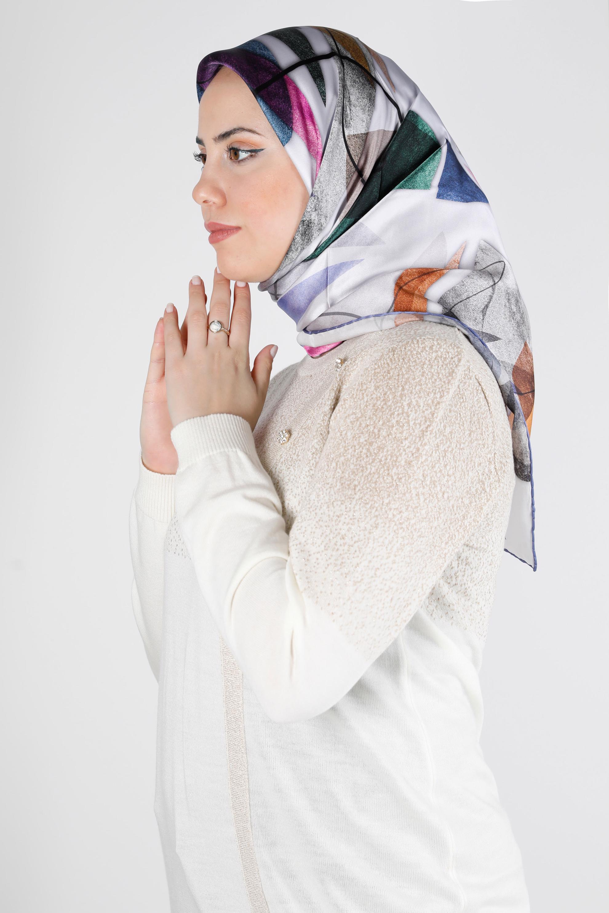 Tesettür giyim MOR ALVİNA SURA İPEK EŞARP 11103