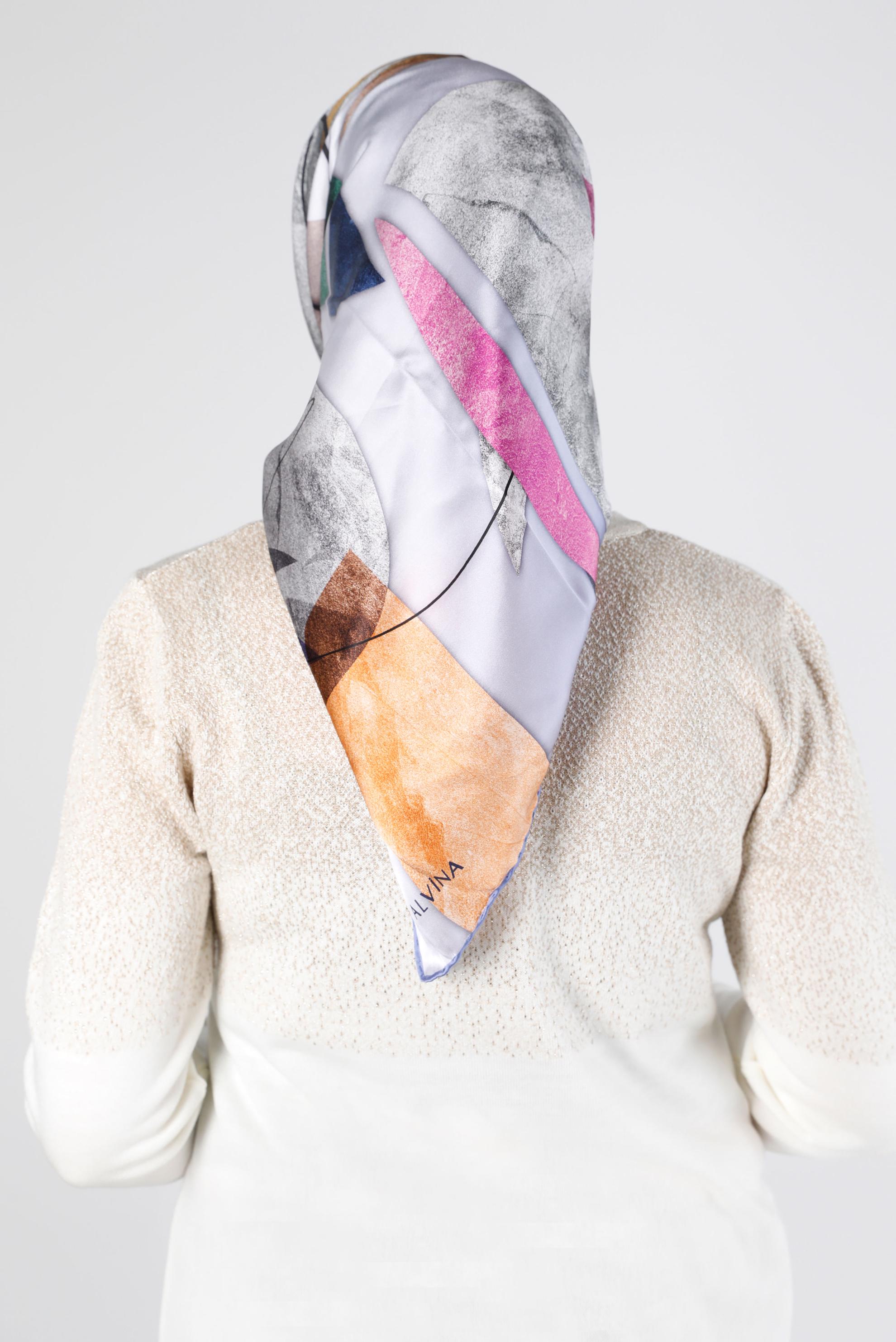 Tesettür giyim MOR ALVİNA SURA İPEK EŞARP 11103