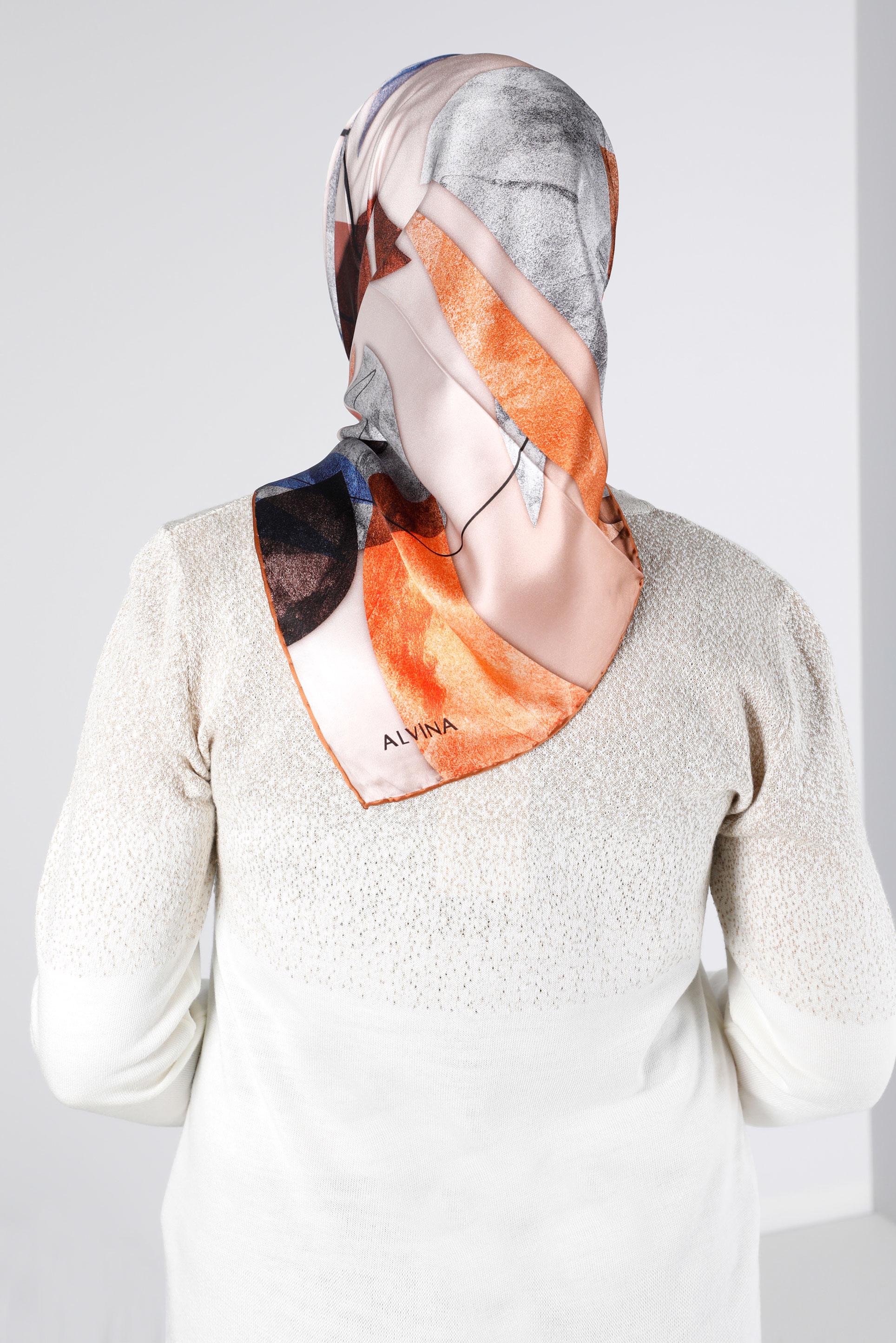 Tesettür giyim TABA ALVİNA SURA İPEK EŞARP 11103