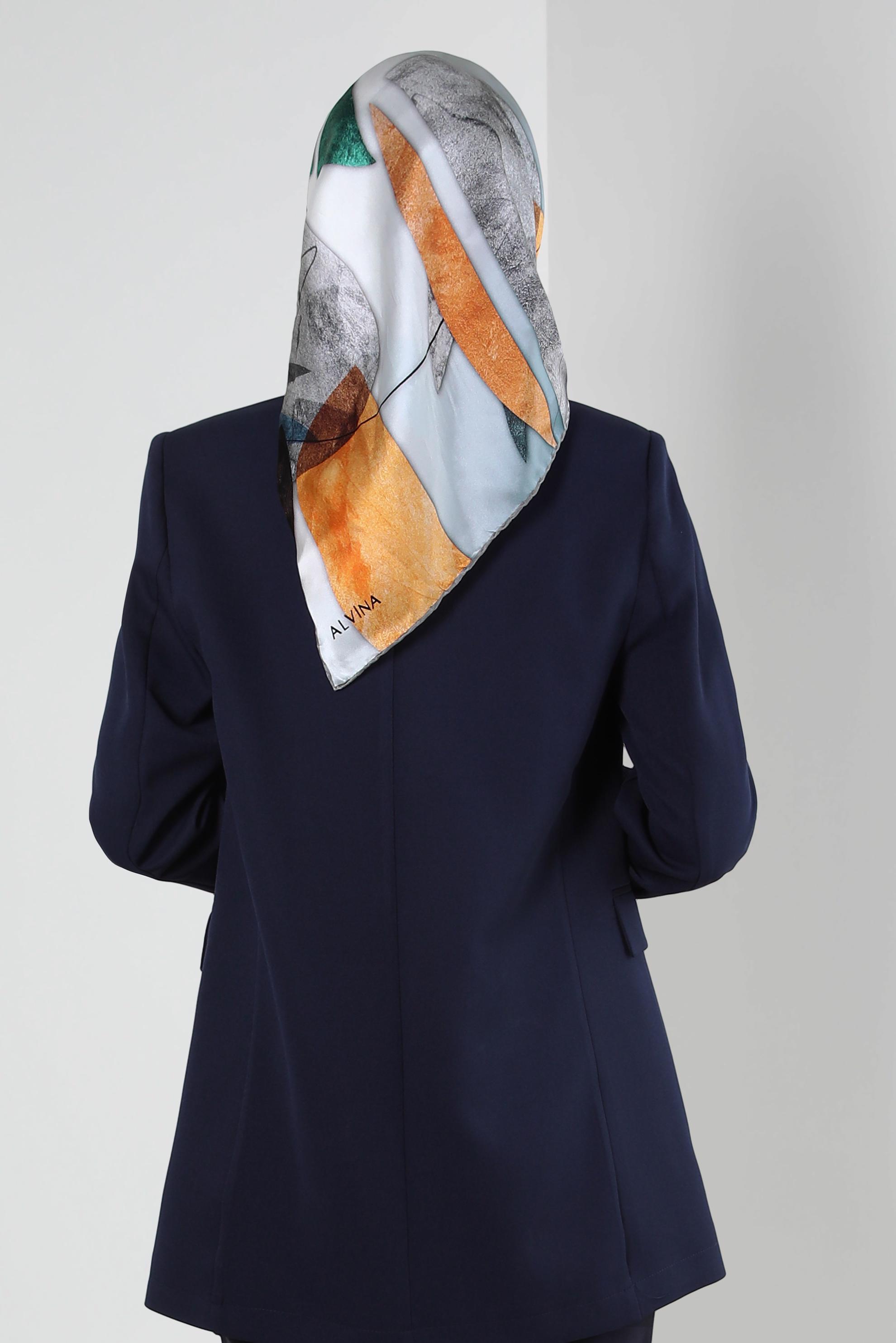 Tesettür giyim GRİ ALVİNA SURA İPEK EŞARP 11103