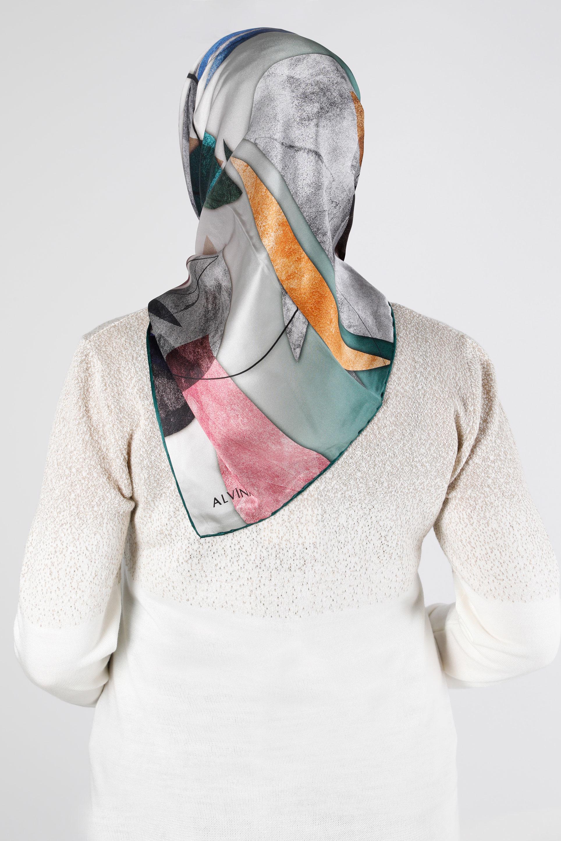 Tesettür giyim YEŞİL ALVİNA SURA İPEK EŞARP 11103