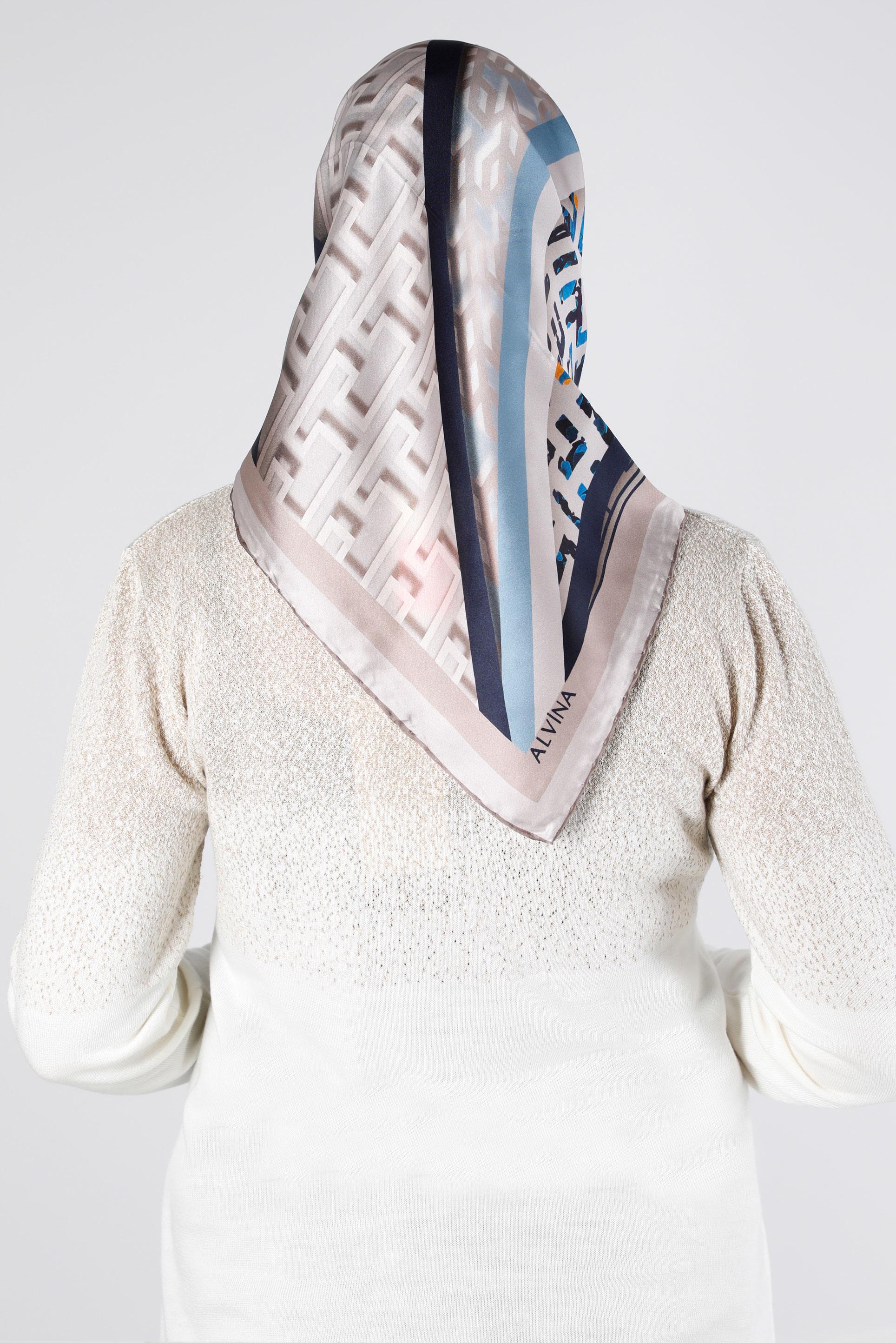 Tesettür giyim KAHVE ALVİNA SURA İPEK EŞARP 24439 