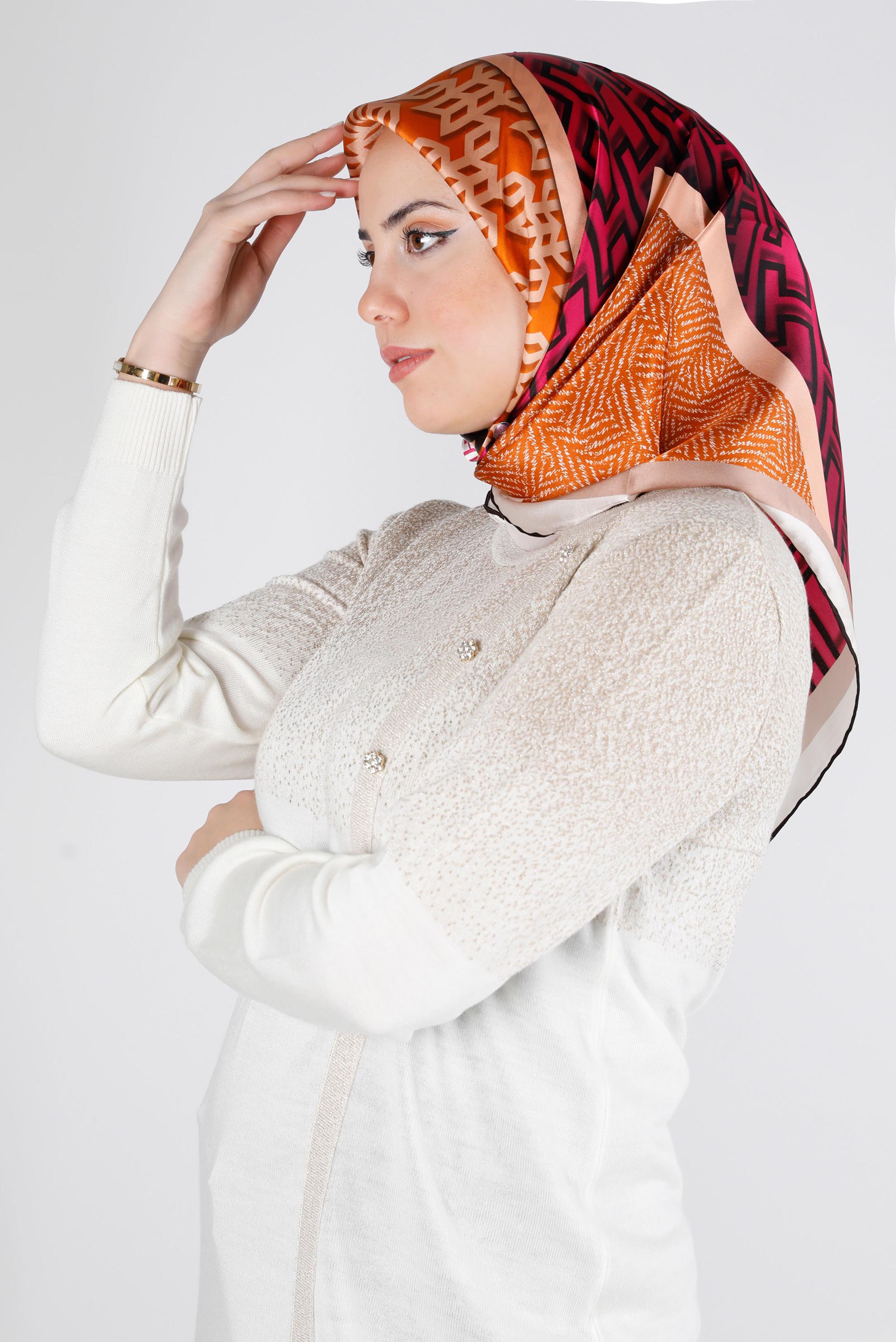 Tesettür giyim ALTIN ALVİNA SURA İPEK EŞARP 24439 